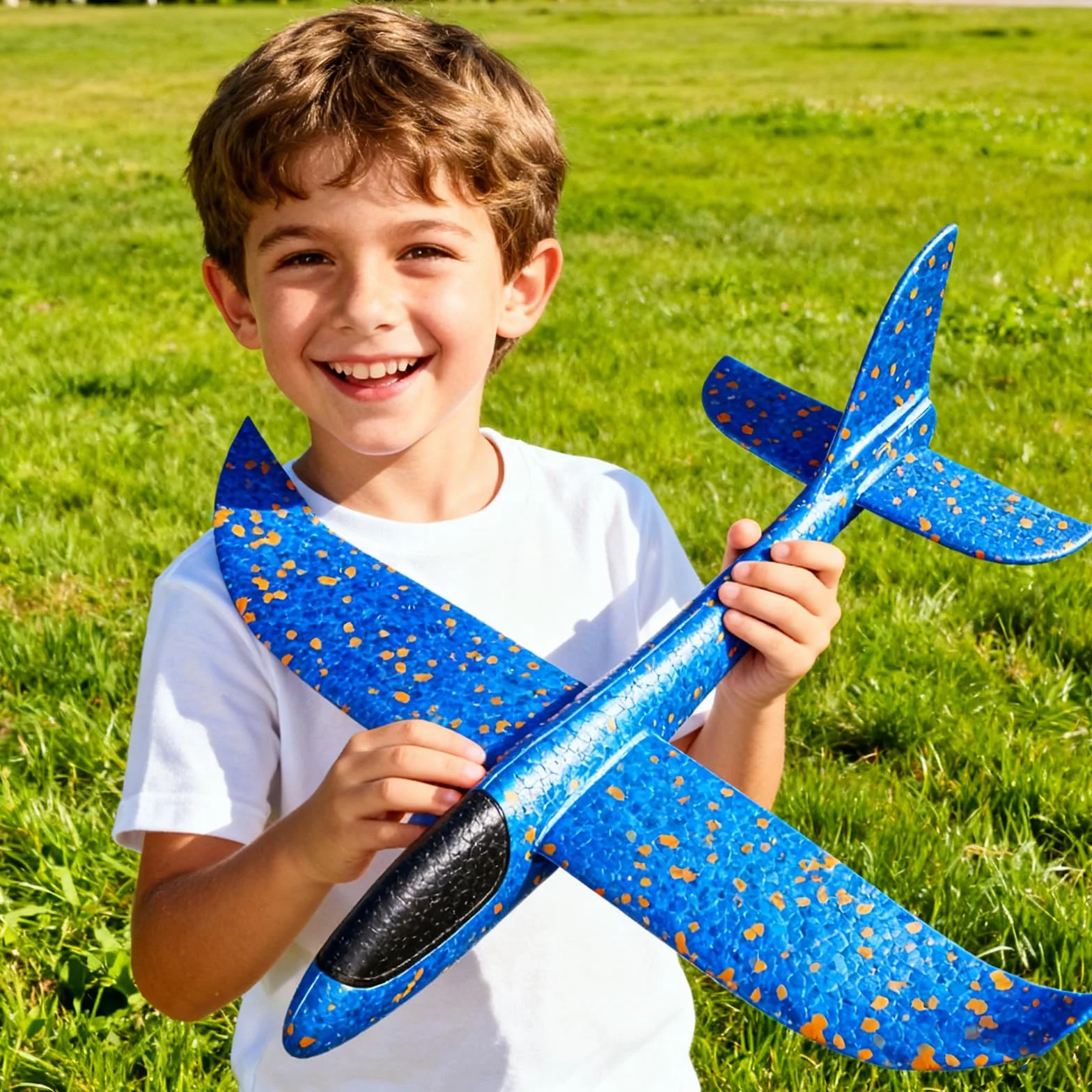 Avion Polystyrène Planeur Enfant 38CM 4 Pièces Jouet Extérieur Garçon Fille 3-10 Ans