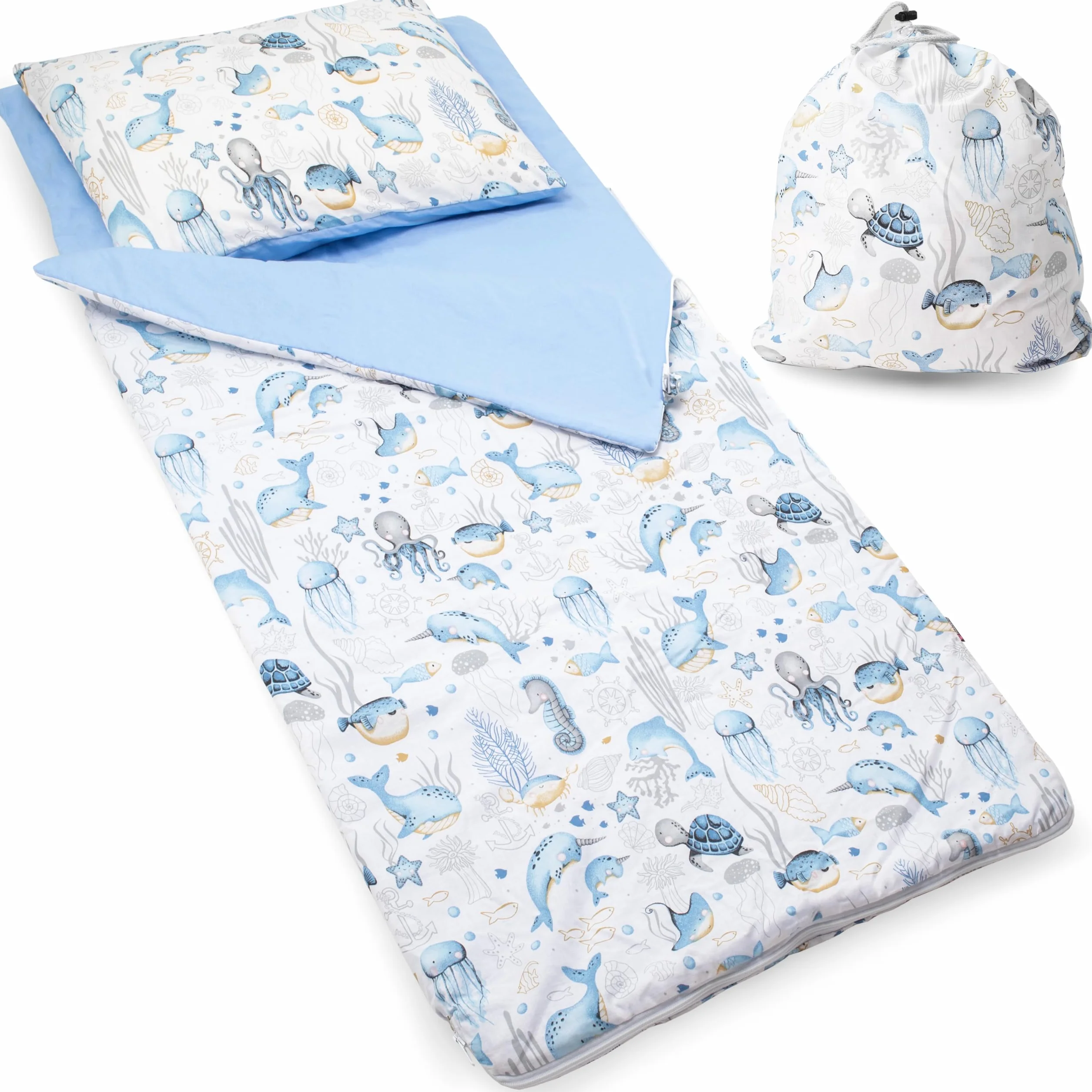 PinkZebra Sac de Couchage pour Enfants 140 x 75 cm Oeko-Tex Coton Double Fermeture à glissière