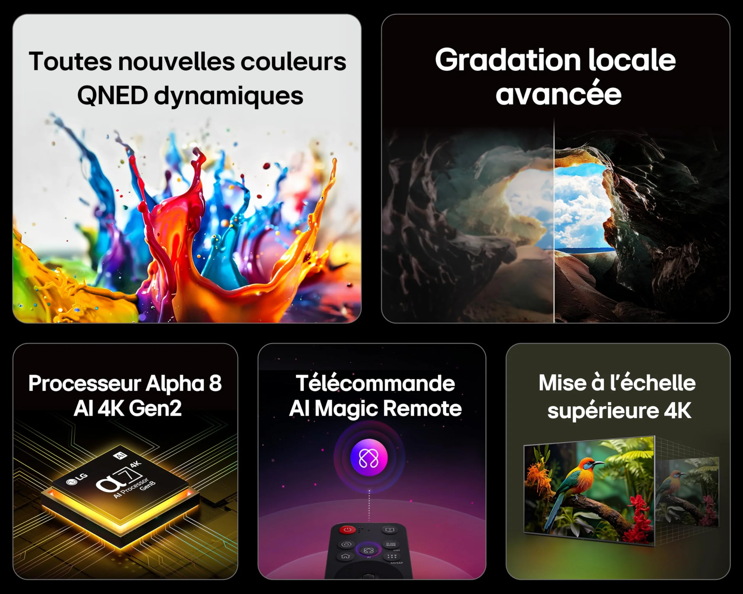 LG TV QNED AI 2025 43QNED8E 43" 108cm 4K UHD HDR10 webOS 25 Magic Remote Alexa Google Assistant AirPlay 2