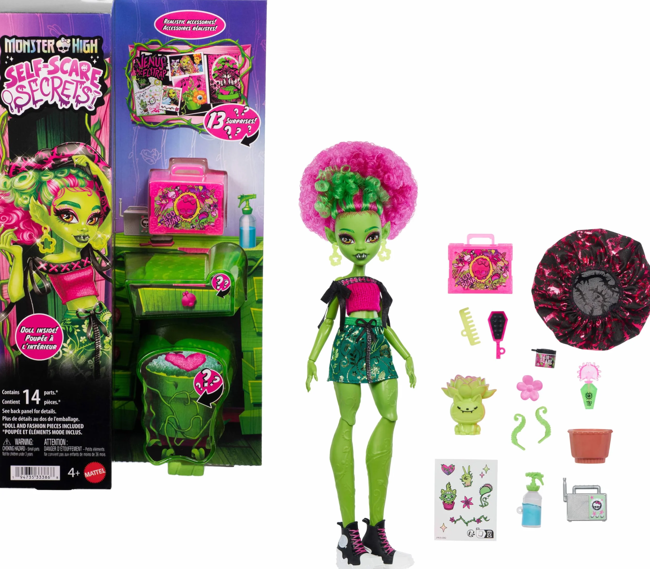 Monster High Coffret Secrets De Beauté Terreur & Bien-être Venus McFlytrap Poupée Accessoires 13 Surprises JHK45