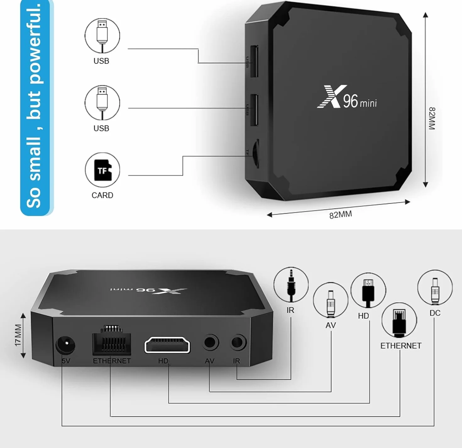 X96 Mini Android TV Box 4K 2GB/16GB Quad Core 64 Bits Android 11