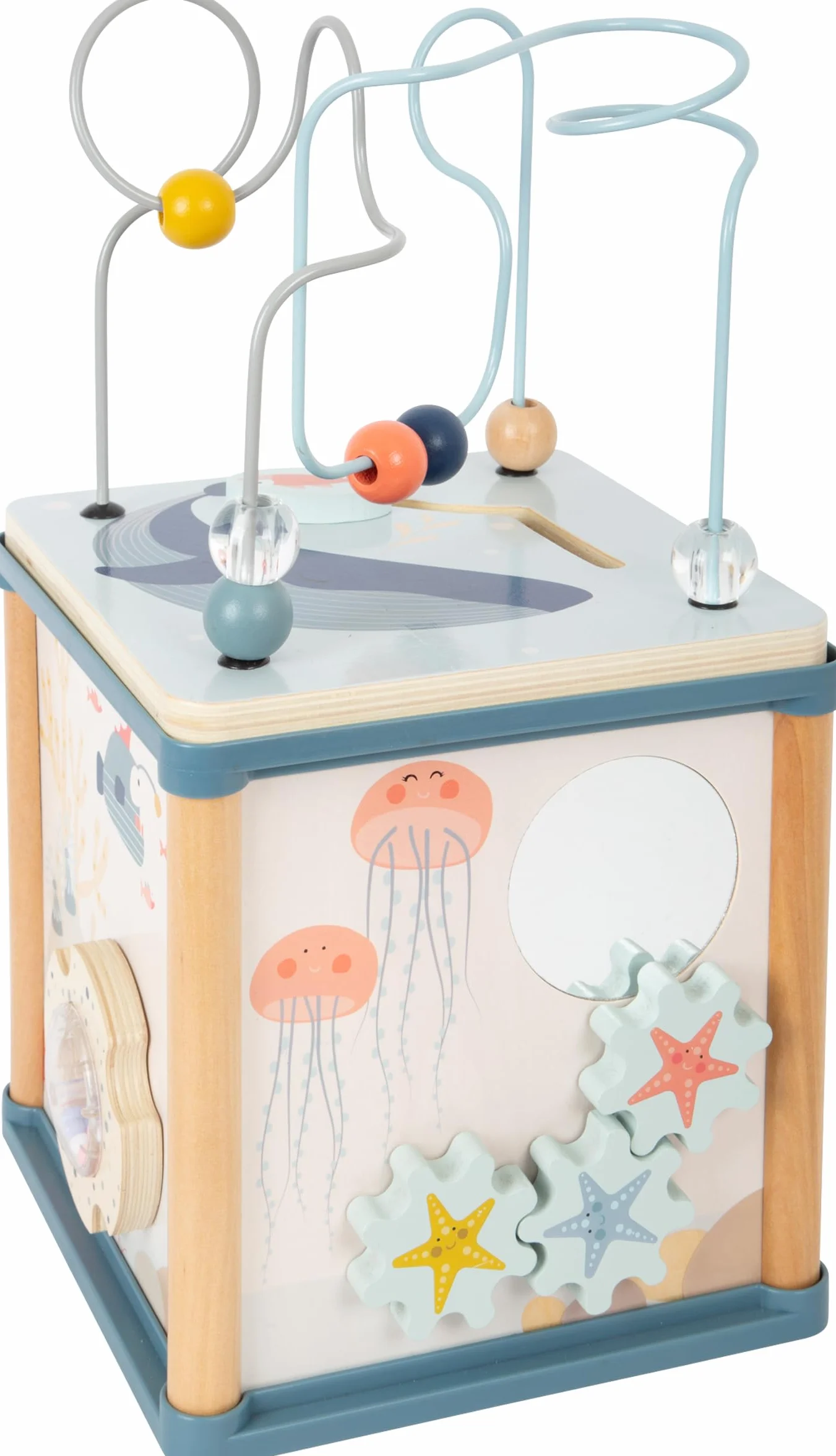 Cube de motricité Monde sous-Marin en Bois 5 Faces Jouet Enfant 12 Mois