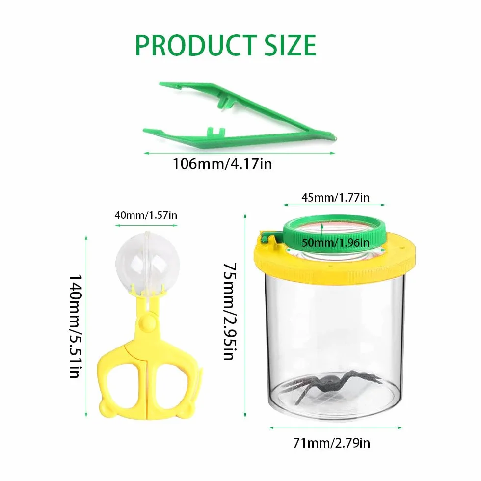 Boite à Insectes pour Enfant 12 Pièces avec Loupe Attrape Insectes et Pince à Épiler