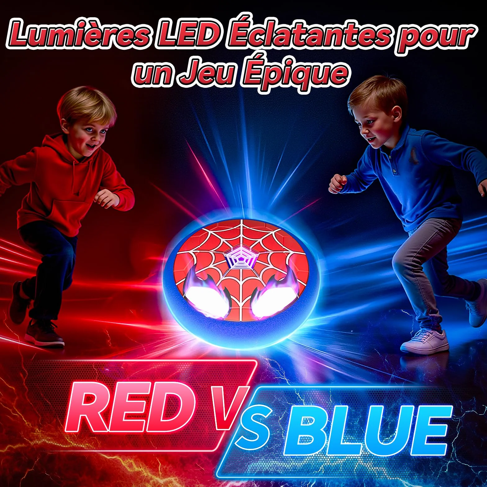 Ballon de Foot Lumineux avec Yeux Jouet Garcon 3-12 Ans Cadeau Jeux Exterieur Interieur