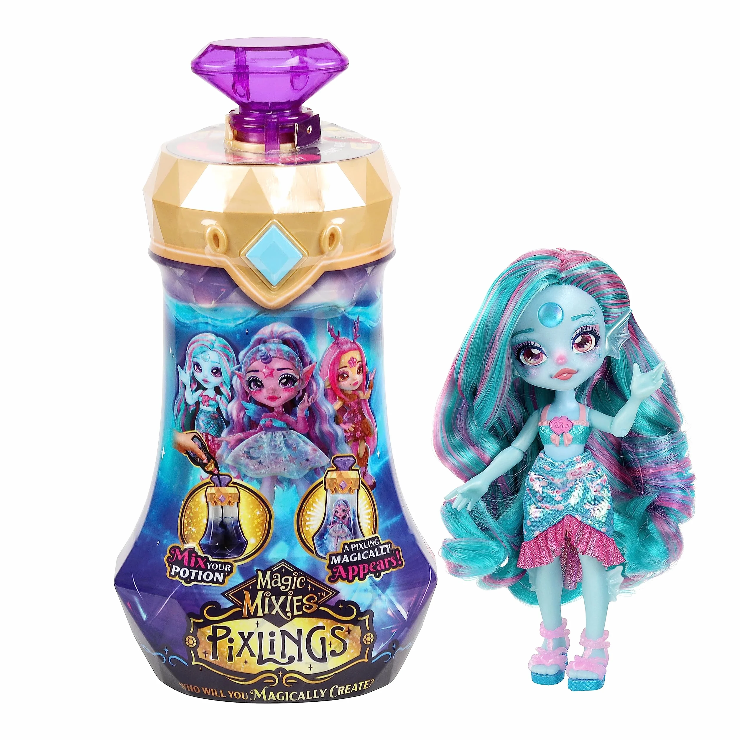Magic Mixies Pixlings Marena Sirène Potion Magique Flacon 16,5 cm