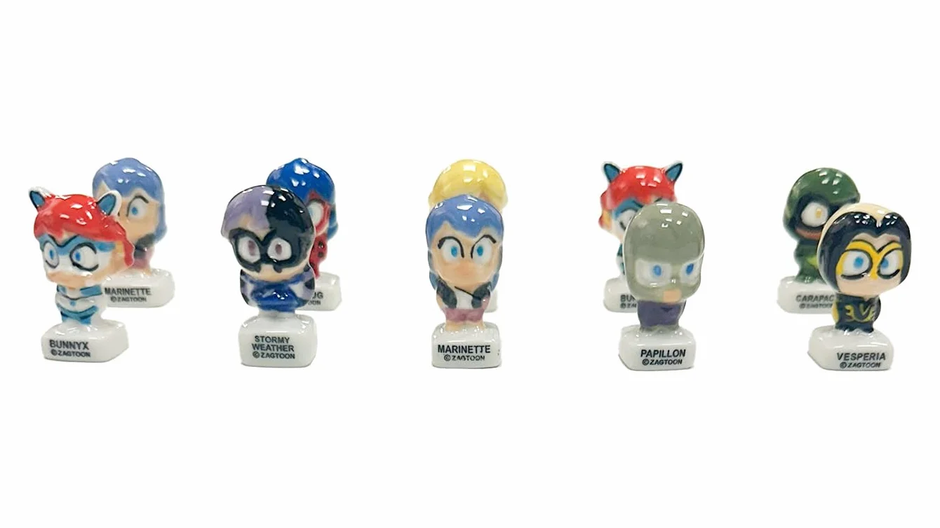 Lot de 10 Fèves MIRACULOUS pour Galette des Rois, Figurines Miniatures