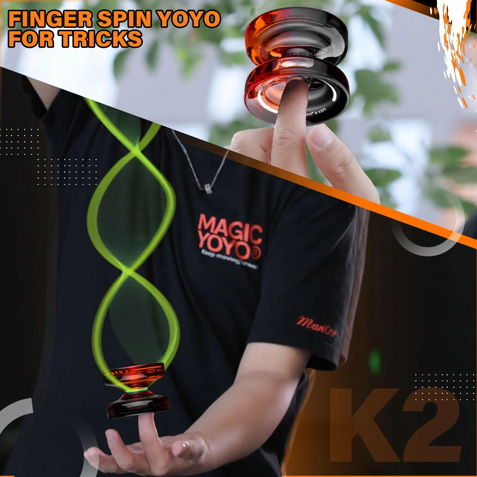 MAGICYOYO K2 Yoyo Professionnel Enfants Débutants avec Ralenti Roulement à Billes 12 Cordes Valise