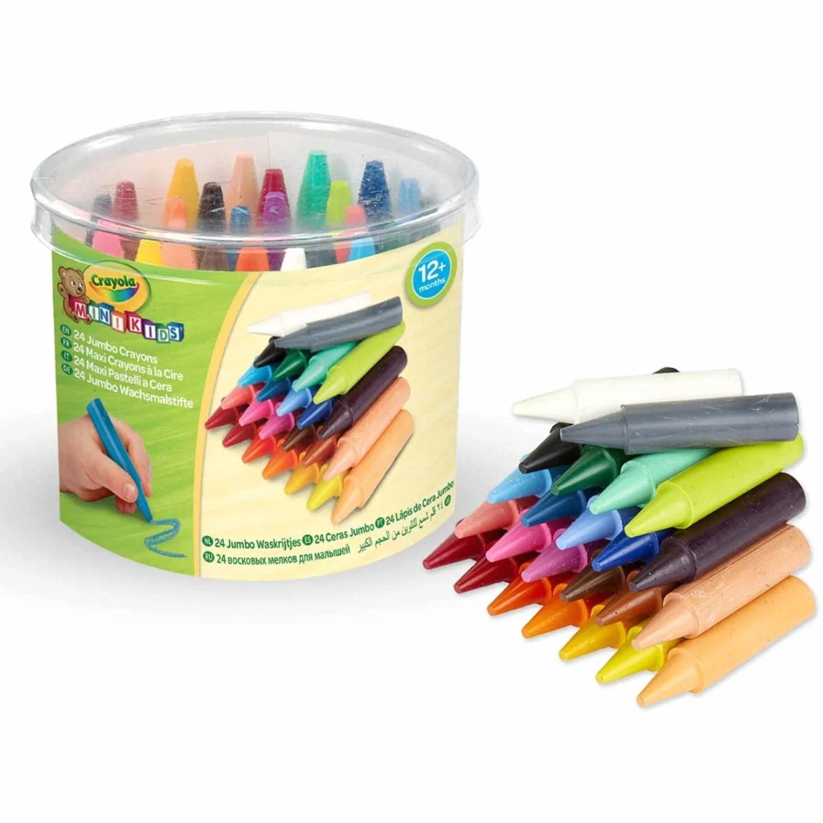 CRAYOLA Boîte de 24 Maxi Crayons de Cire Assortiment de Couleurs