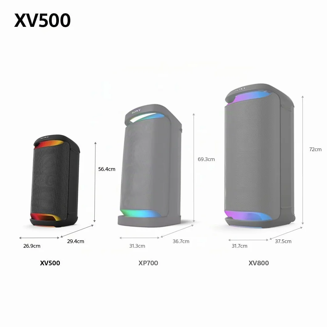 Sony SRS-XV500 Enceinte Party Box Bluetooth sans fil MEGA BASS 25h IPX4 Noir
