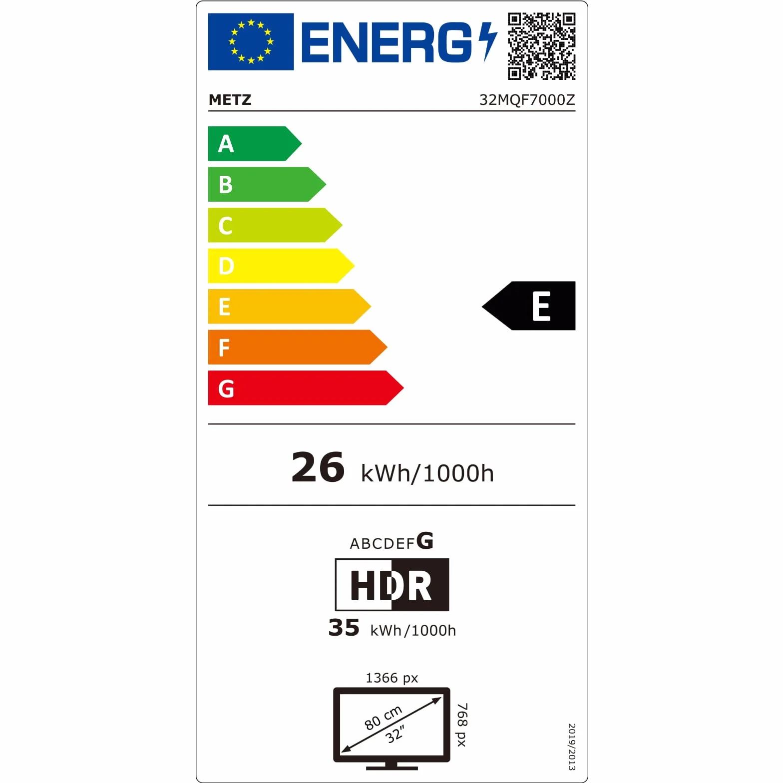 Metz 32 Pouces Smart TV LED QLED HDR 10 Dolby Audio Bluetooth 5.1 EyeCare DVB-T/T2/C/S/S2 CI+ 32MQF7000Z