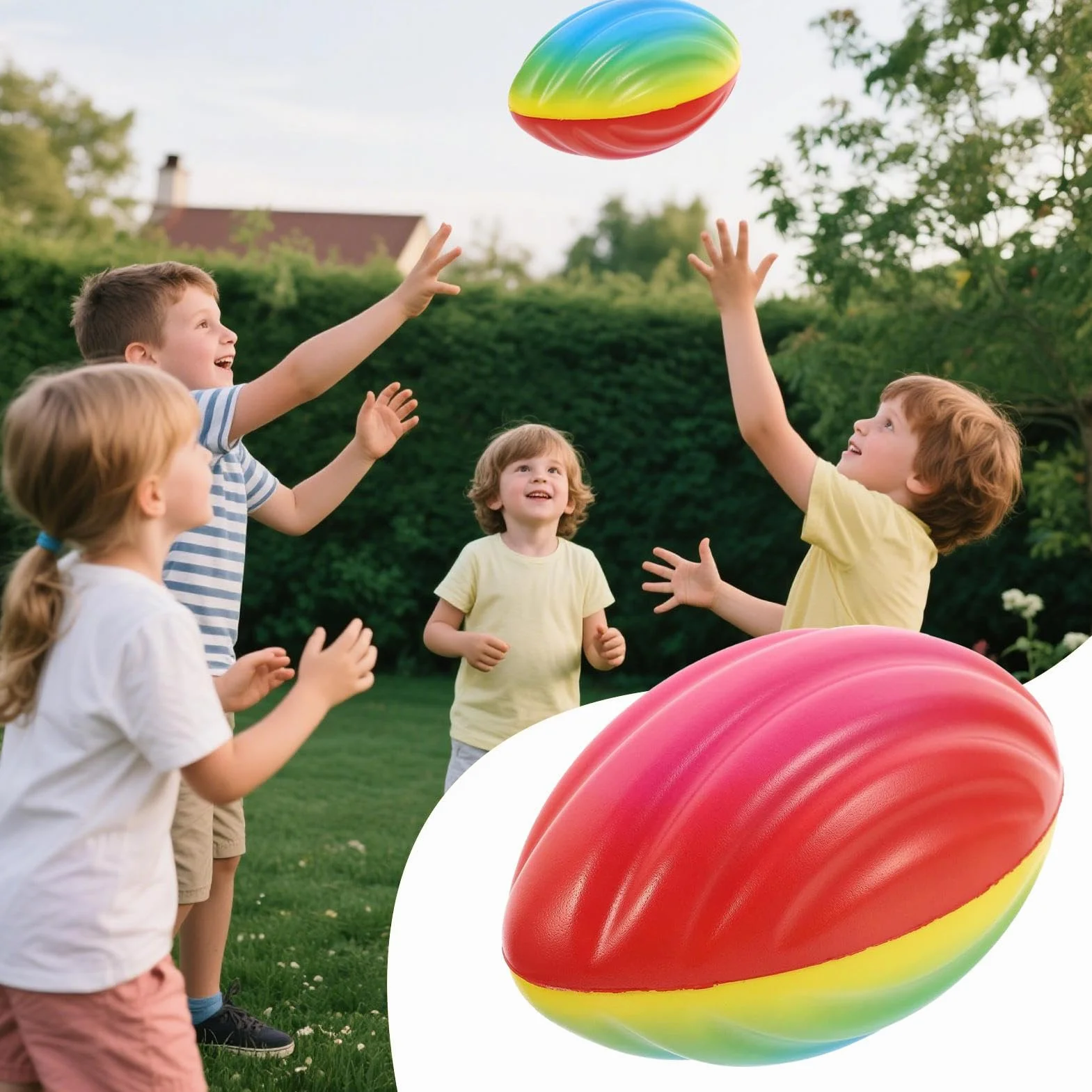 Ballon de Rugby en Mousse PU pour Enfants – Jouet Sportif avec Poignée