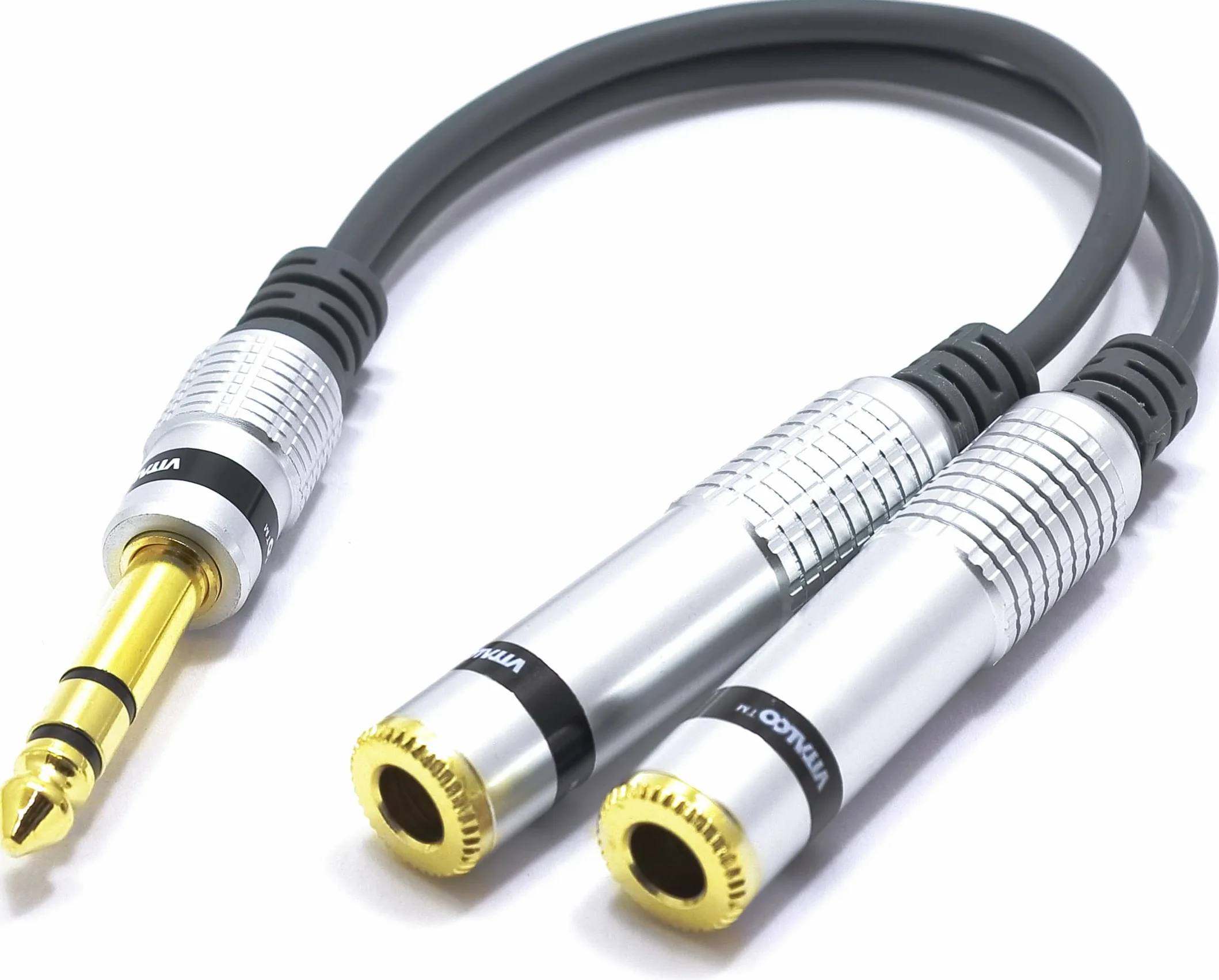 Adaptateur Jack 6,35mm Stéréo mâle vers 2X Jack TRS Femelle Câble Y Splitter 15cm