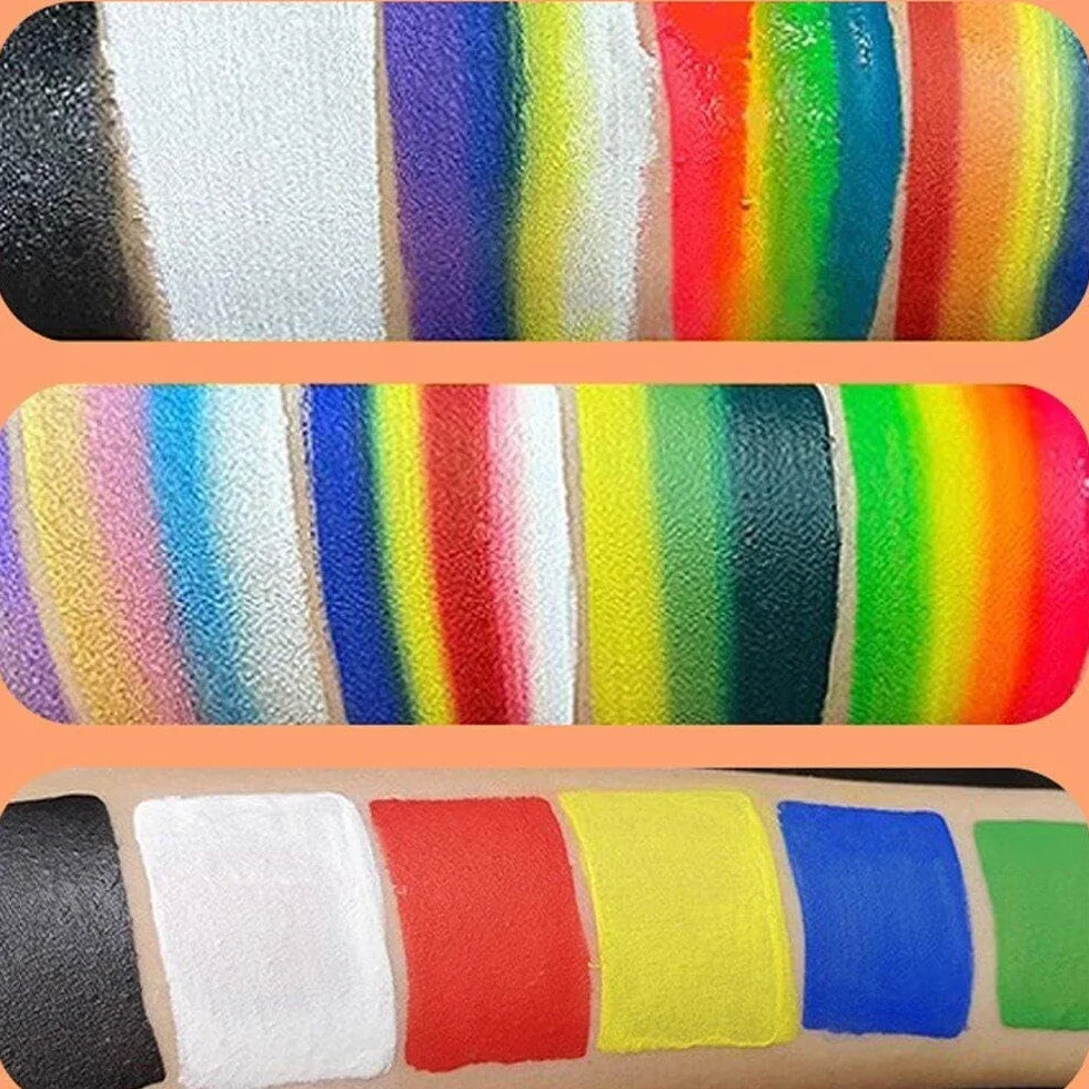 Palette de Peinture pour Visage Halloween, Peinture Corporelle Néon, Maquillage Arc-en-Ciel pour Enfants
