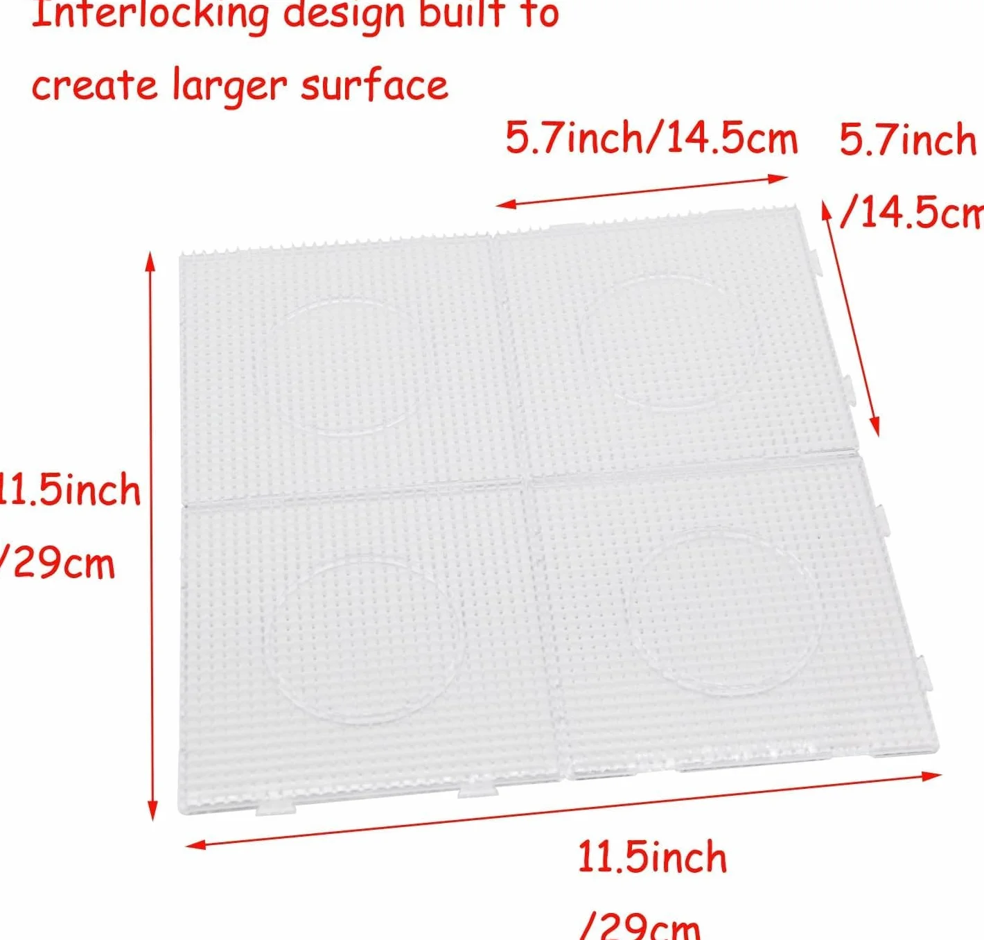 Plaques de Perles à Repasser Carrées Transparentes 14,5 x 14,5 cm DIY avec Pinces et Porte-clés