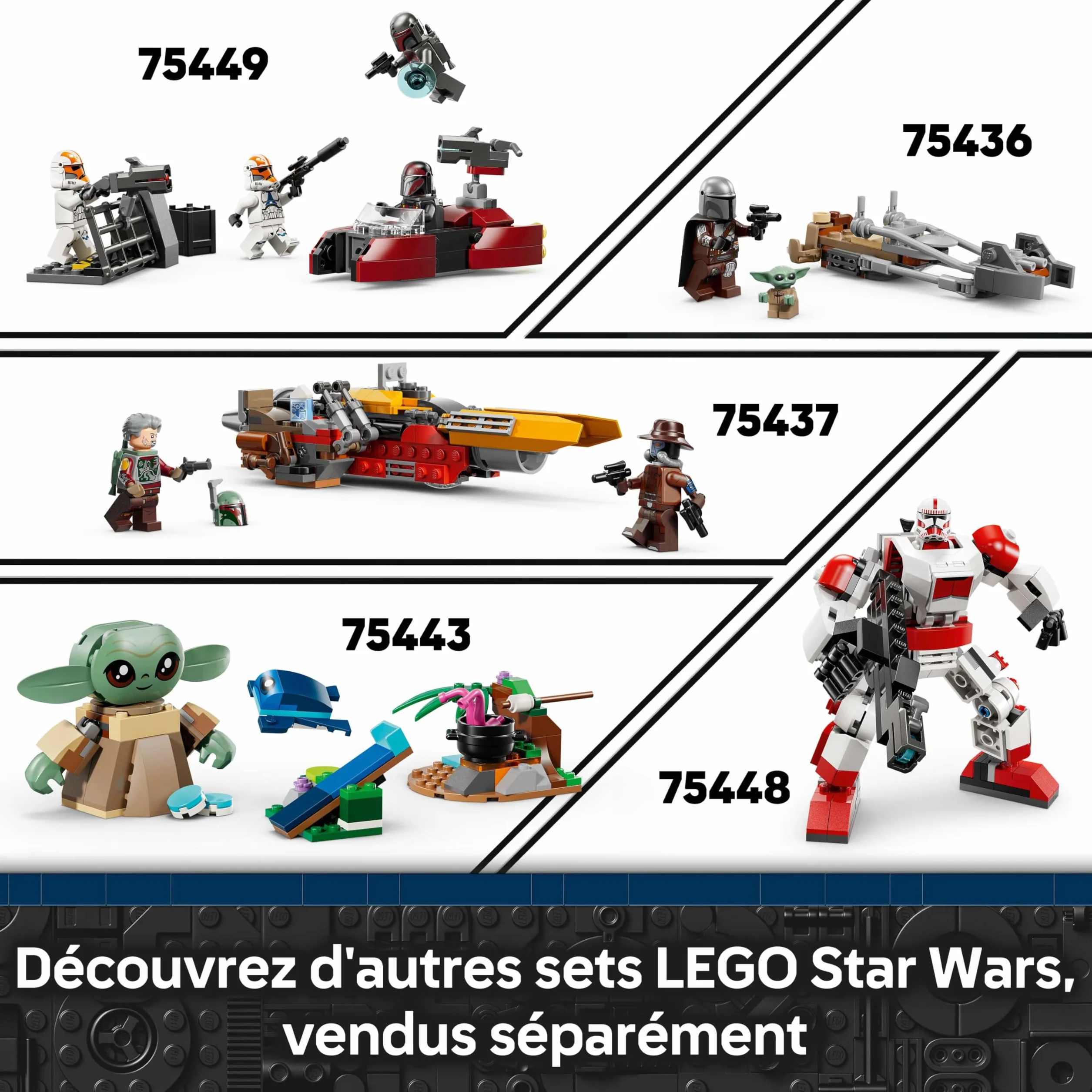 LEGO Star Wars 75452 Droïde Astromécano BB-8 Maquette Figurine Droïde Jouet Construction Tête Pivotante Roue