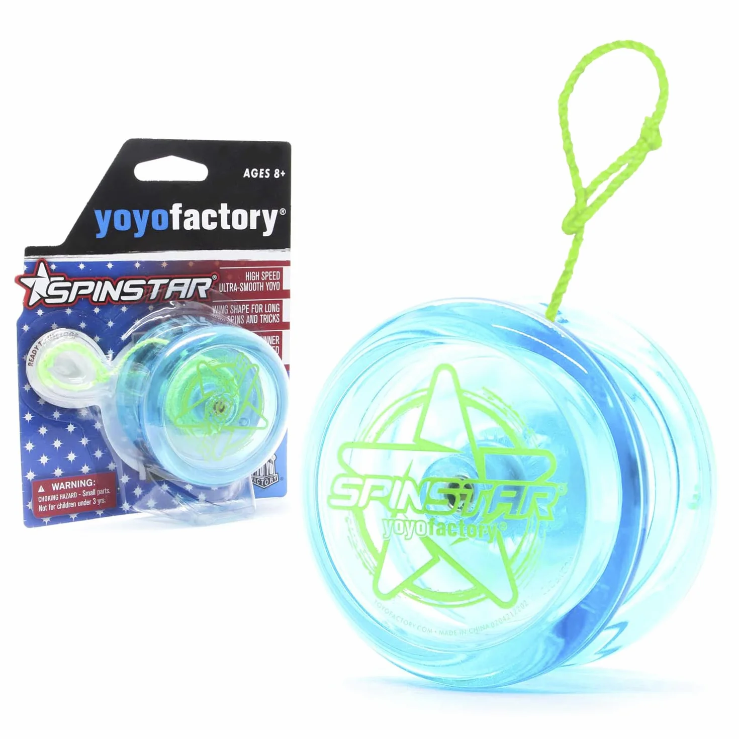 YoyoFactory SPINSTAR Yo-Yo Bleu pour Débutants avec Ficelle et Instructions