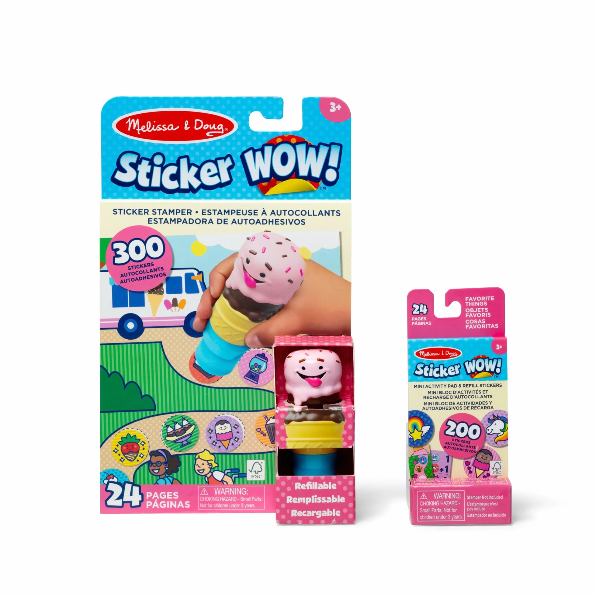 Melissa & Doug Sticker Wow Tamponneuse Crème Glacée Bloc D’Activités 500 Autocollants Activité Manuelle Enfant 3 Ans+