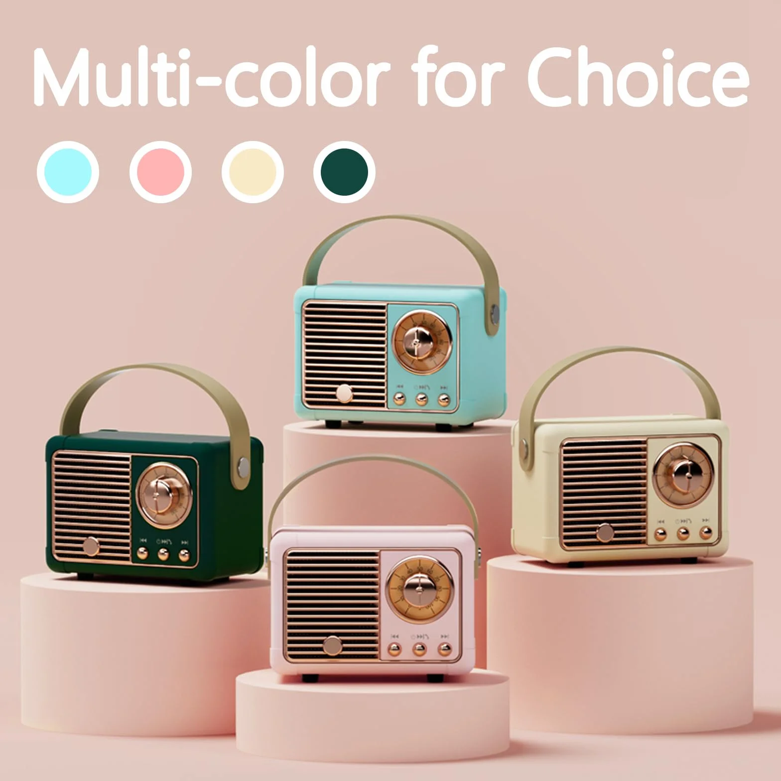 Enceinte Portable Bluetooth Kawaii Haut-parleurs sans Fil Cadeau Fille 10 Ans Rose