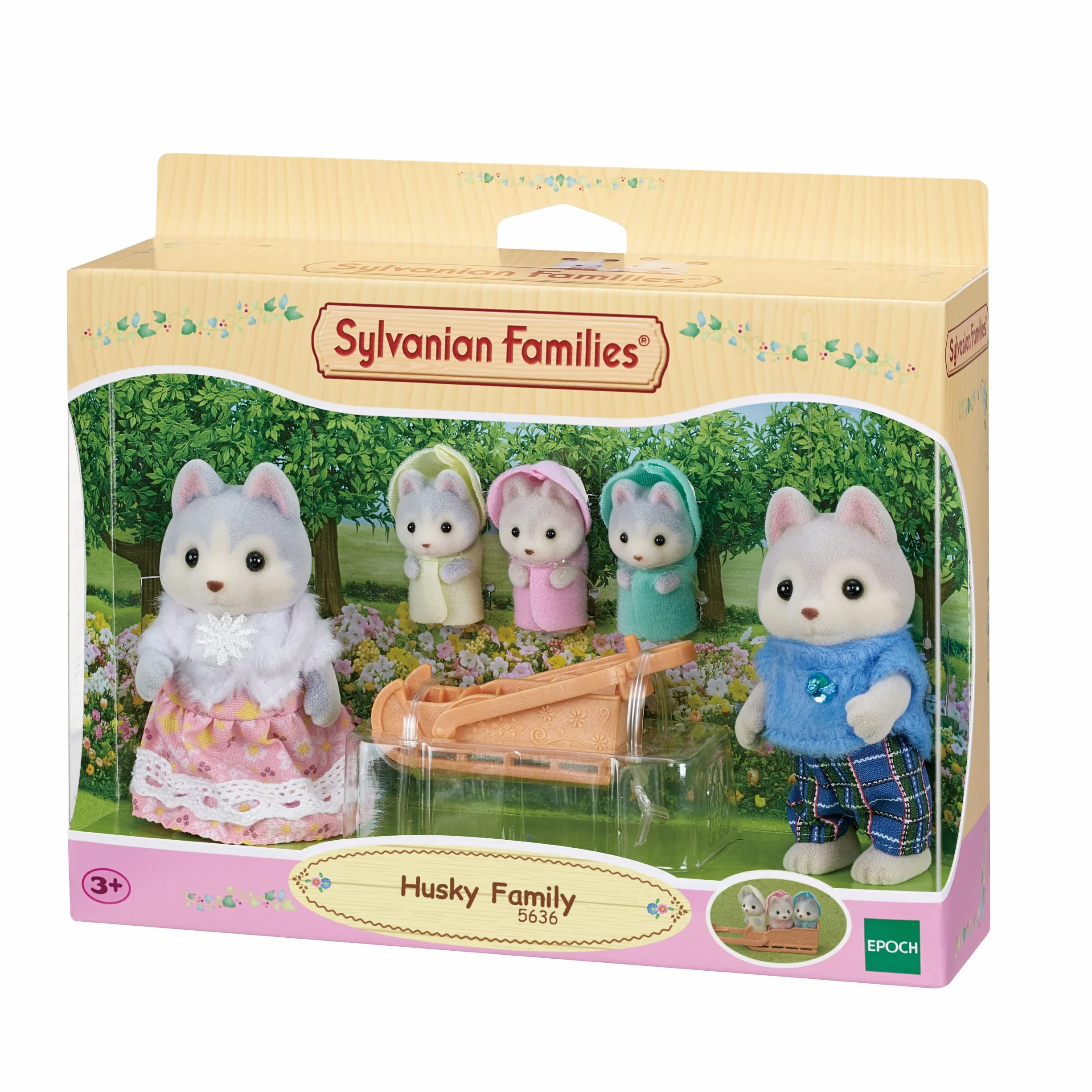 Sylvanian Families La famille Husky Set 5 figurines animaux miniatures jouet enfant 3 ans+