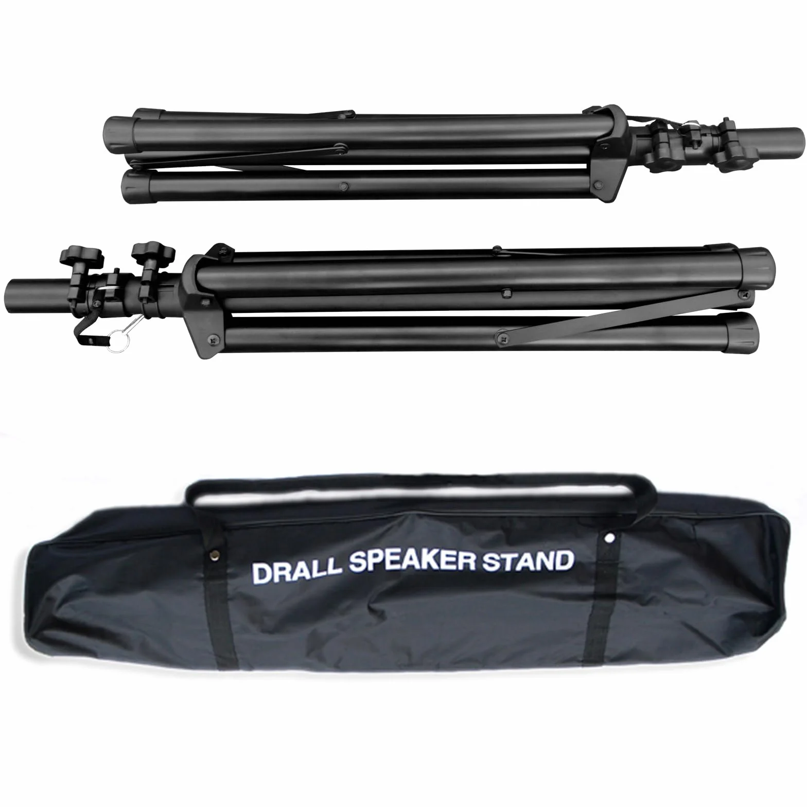 Supports pour Haut-Parleur Réglables 100-180 cm Lot de 2 Trépied Acier Charge Max. 60 kg avec Sac de Transport Pieds d'Enceintes DJ Sono Scène Studio Modèle BS3x2_BS3TKx1