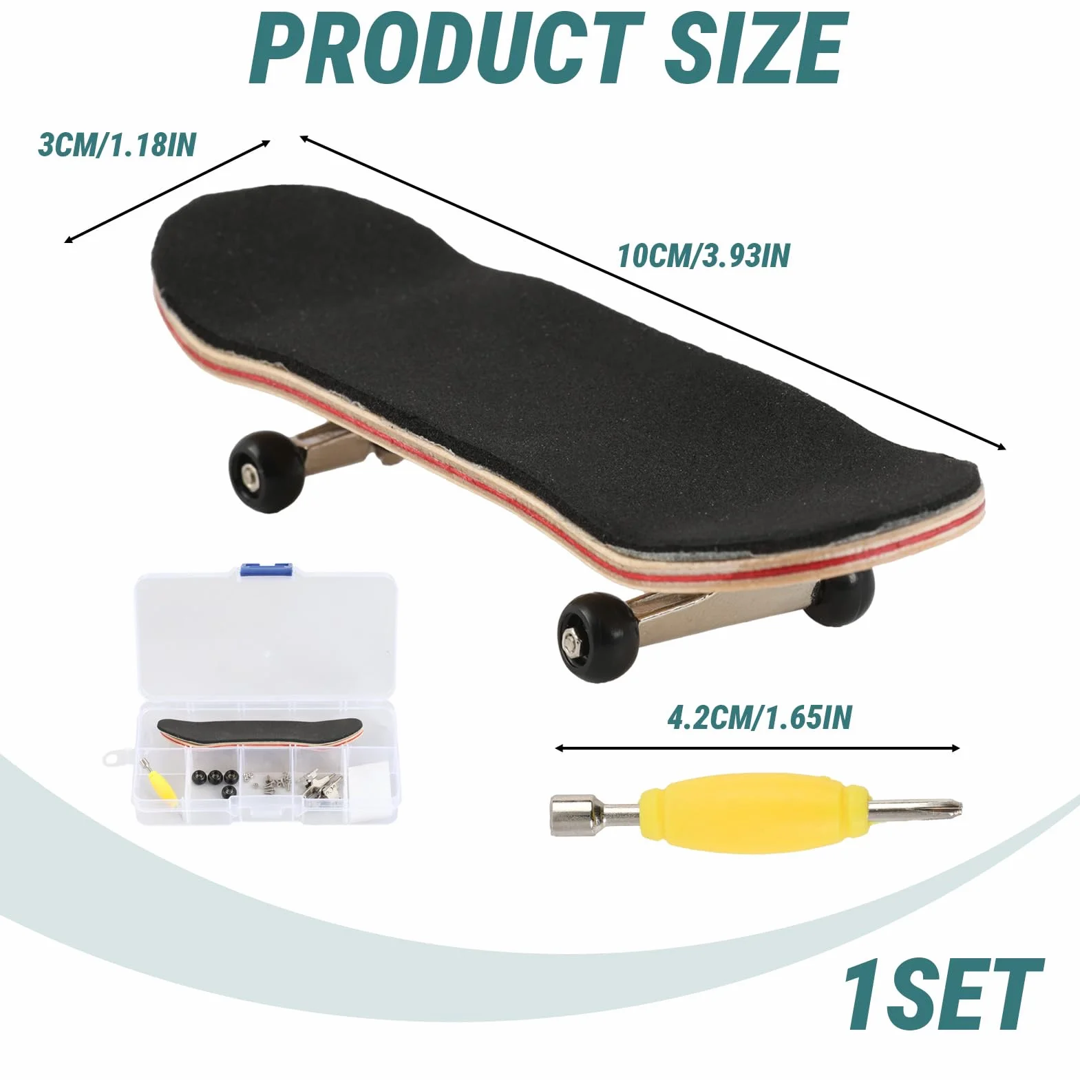 Finger Skate Professionnel en Bois d’Érable et Alliage, Mini Skate Portable Adolescent Adultes DIY