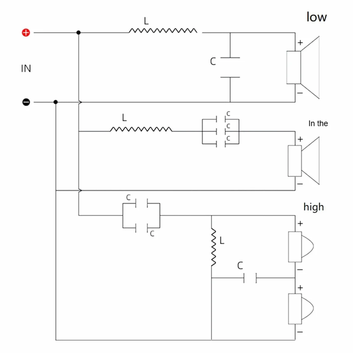 Lot de 2 haut-parleurs 200 W 4 voies diviseur de fréquence audio pour cinéma maison