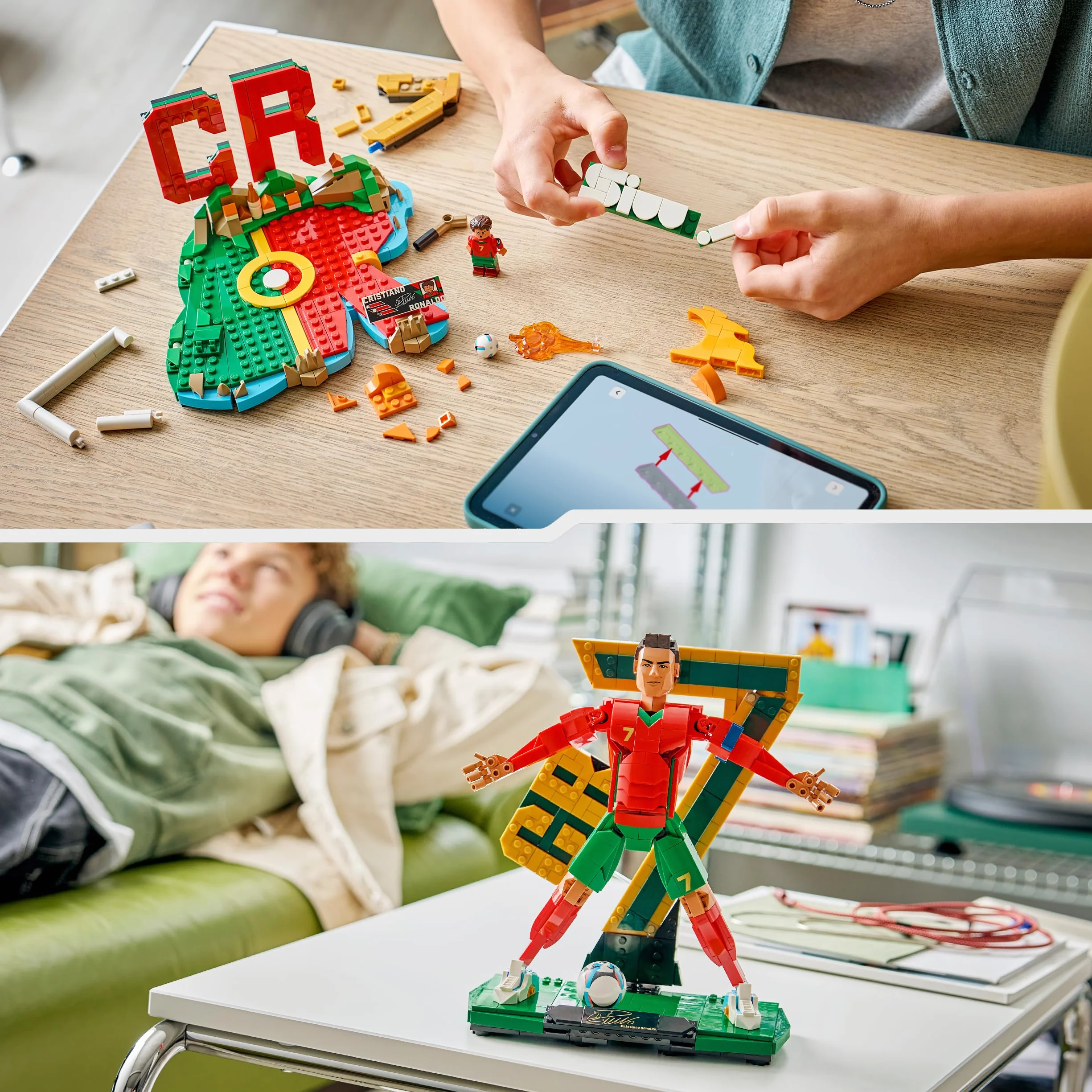 LEGO Editions Cristiano Ronaldo Figurine 3D Jeu Football 43016 Décoration Chambre Enfant Cadeau 12 Ans