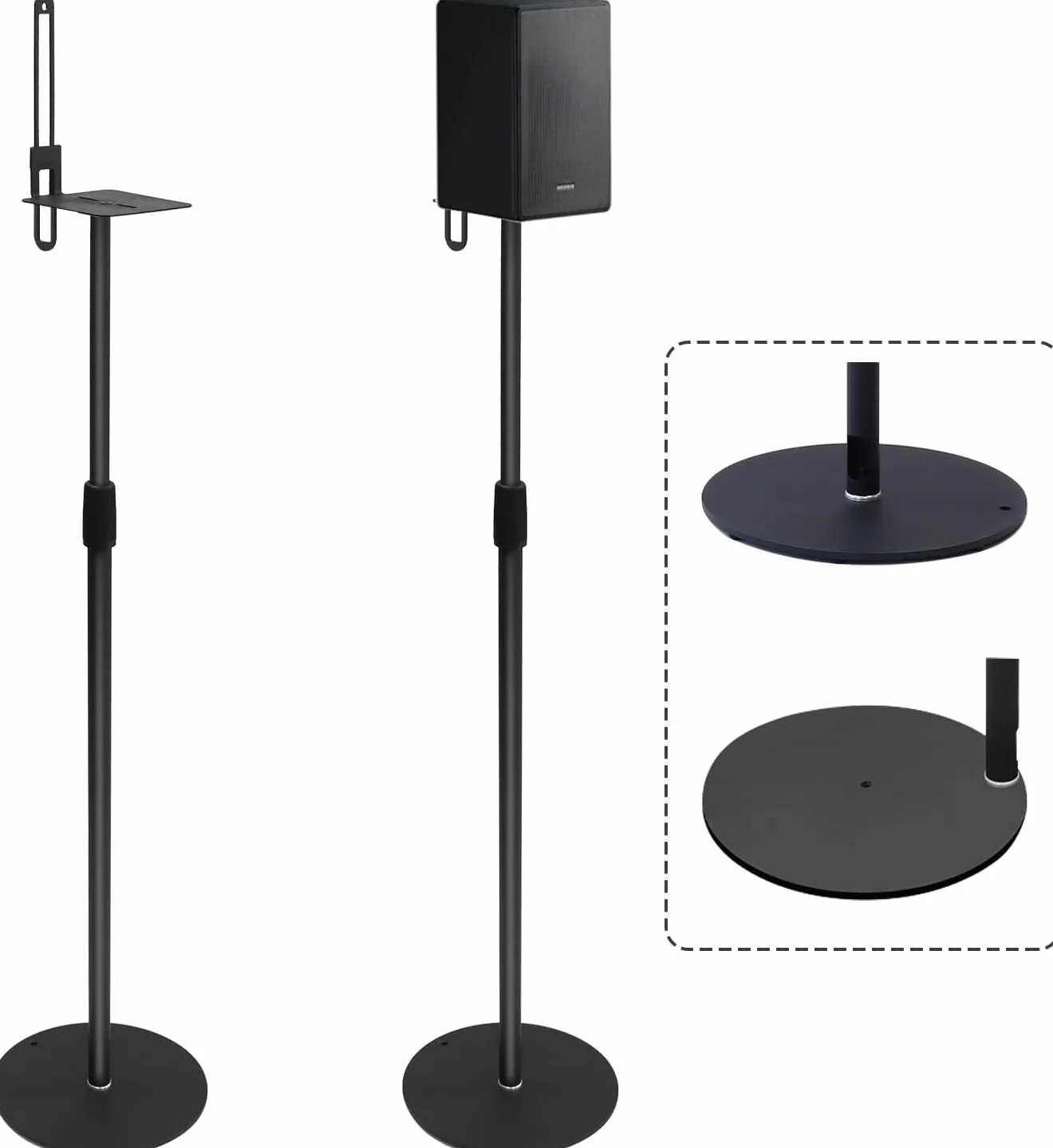 Supports d'enceintes Gekufa compatibles Samsung Sony, hauteur réglable 73,7-139,7 cm, pour haut-parleurs jusqu'à 5 kg