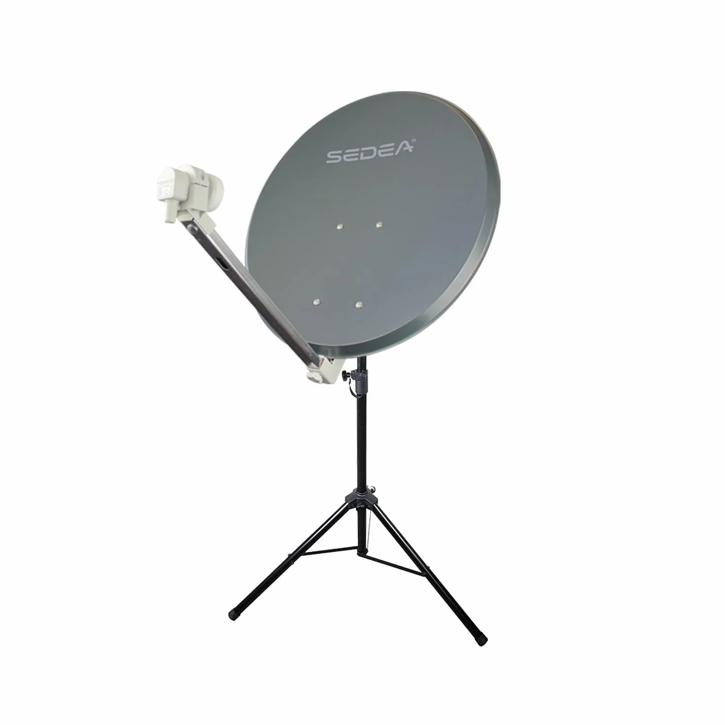 Antenne Parabole Acier 65 cm Anthracite Trépied Réglable 180 cm Gain 36,5 dB Facteur de Bruit 0,1 dB