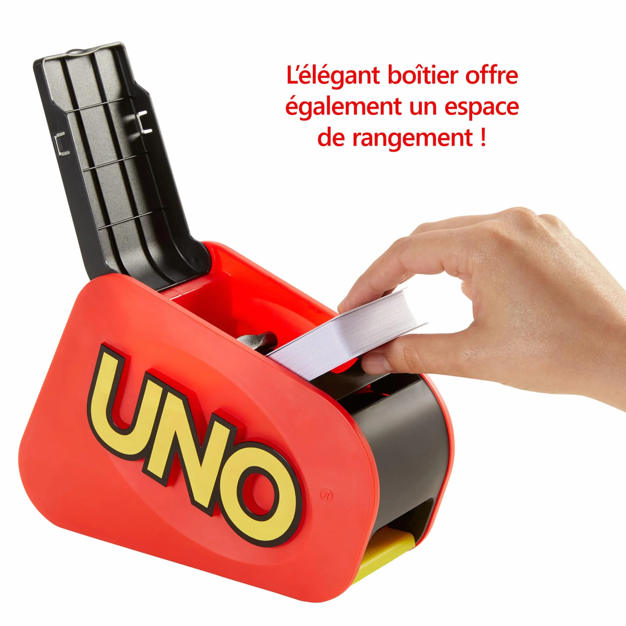 Mattel Games UNO Extreme Jeu de Cartes avec Distributeur Aléatoire Lumière et Son 112 Cartes GXY75