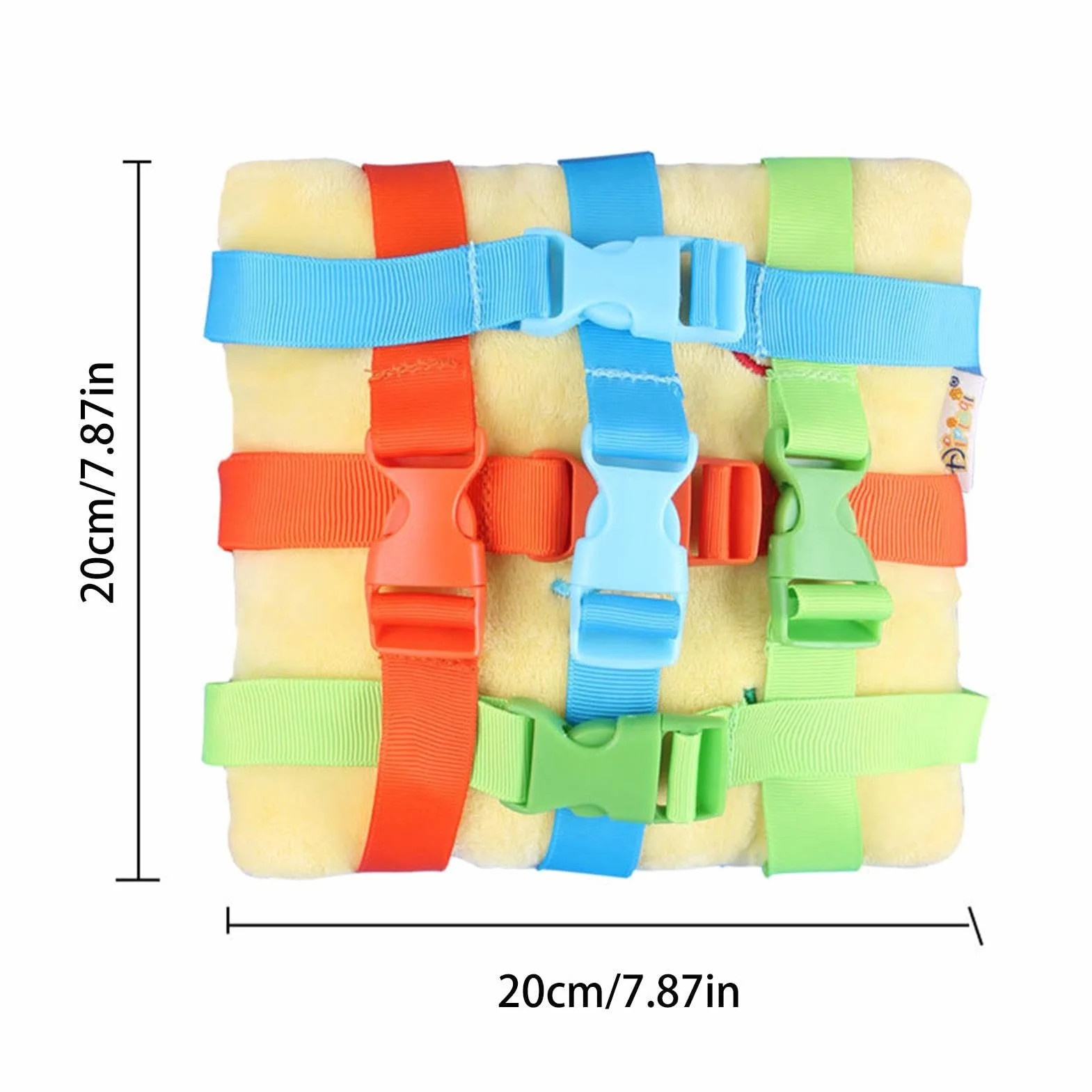 Jouet d’Oreiller à Boucle sensorielle d’Apprentissage précoce - Coussin éducatif en Peluche pour le développement de la motricité fine des Tout-Petits