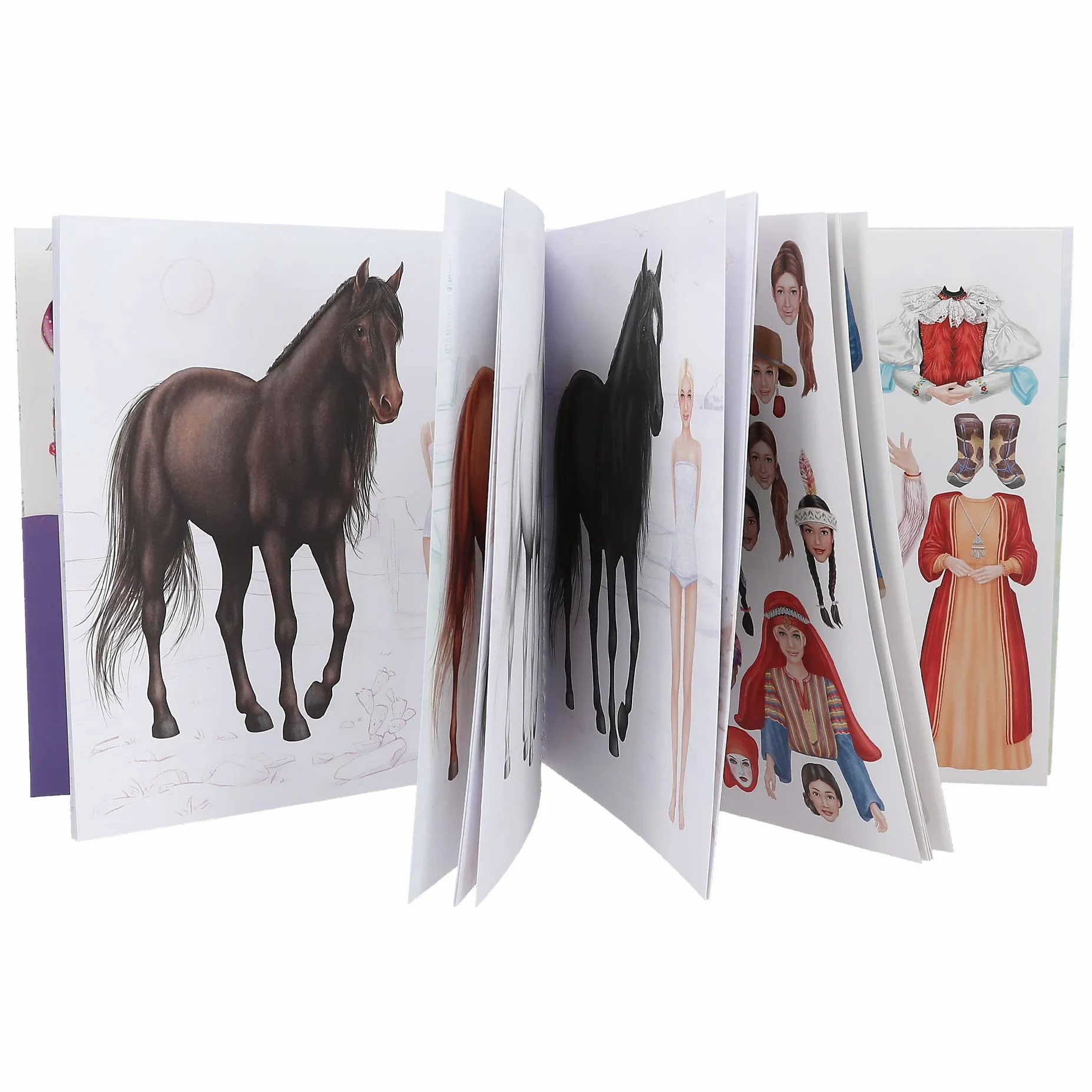 Depesche Miss Melody Dress Me Up Around The World Livre d'autocollants 24 Pages 11 Feuilles autocollants Chevaux