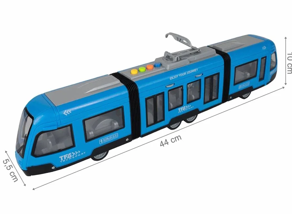 Maplay Jouet de tramway avec moteur à friction 1:16 Lumière et son pour enfants à partir de 3 ans