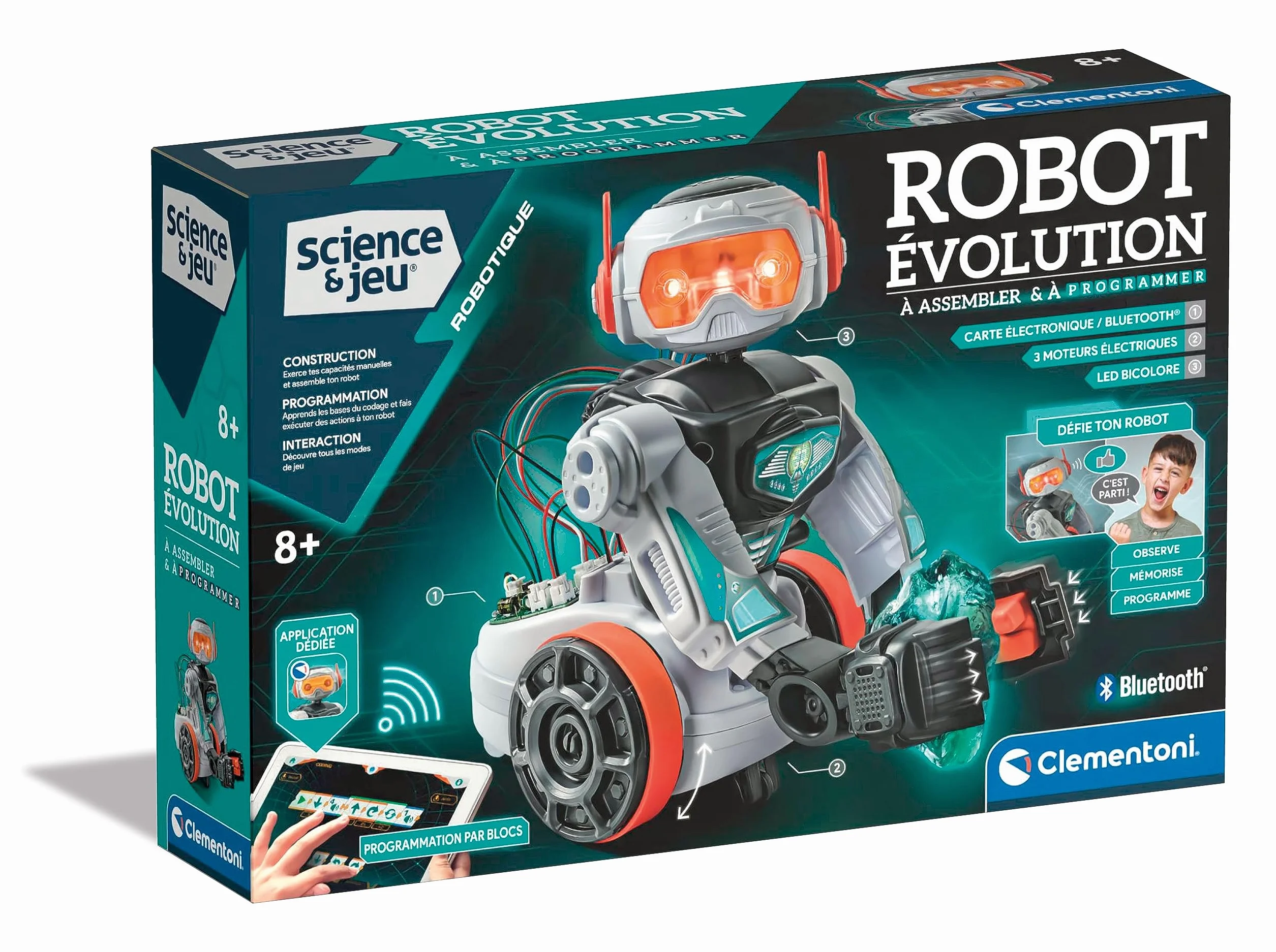 Clementoni Robot Évolution à Assembler Robotique Programmable Bluetooth 8 Ans+