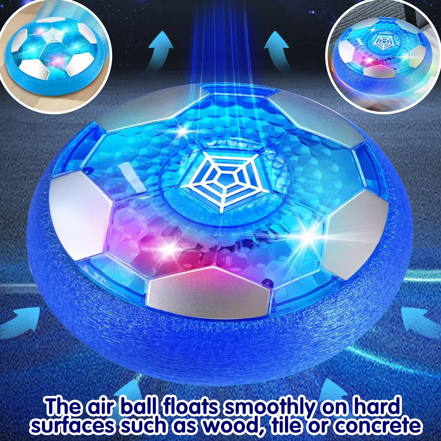Ballon de Foot LED Rechargeable, Hover Soccer Ball, Cadeau Garçon 3-12 Ans Noël