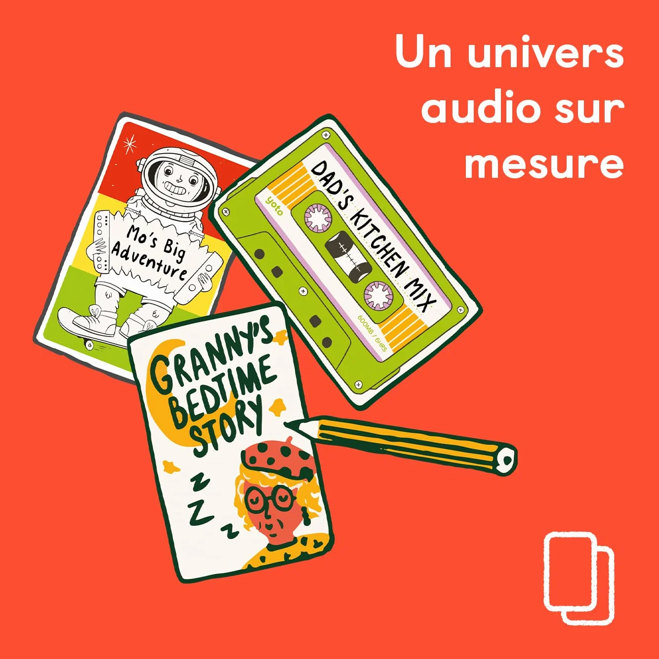 YOTO Pack de 10 Cartes Vierges et Autocollants pour Conteuse Veilleuse Boîte à Histoires Enfant 3-12 Ans