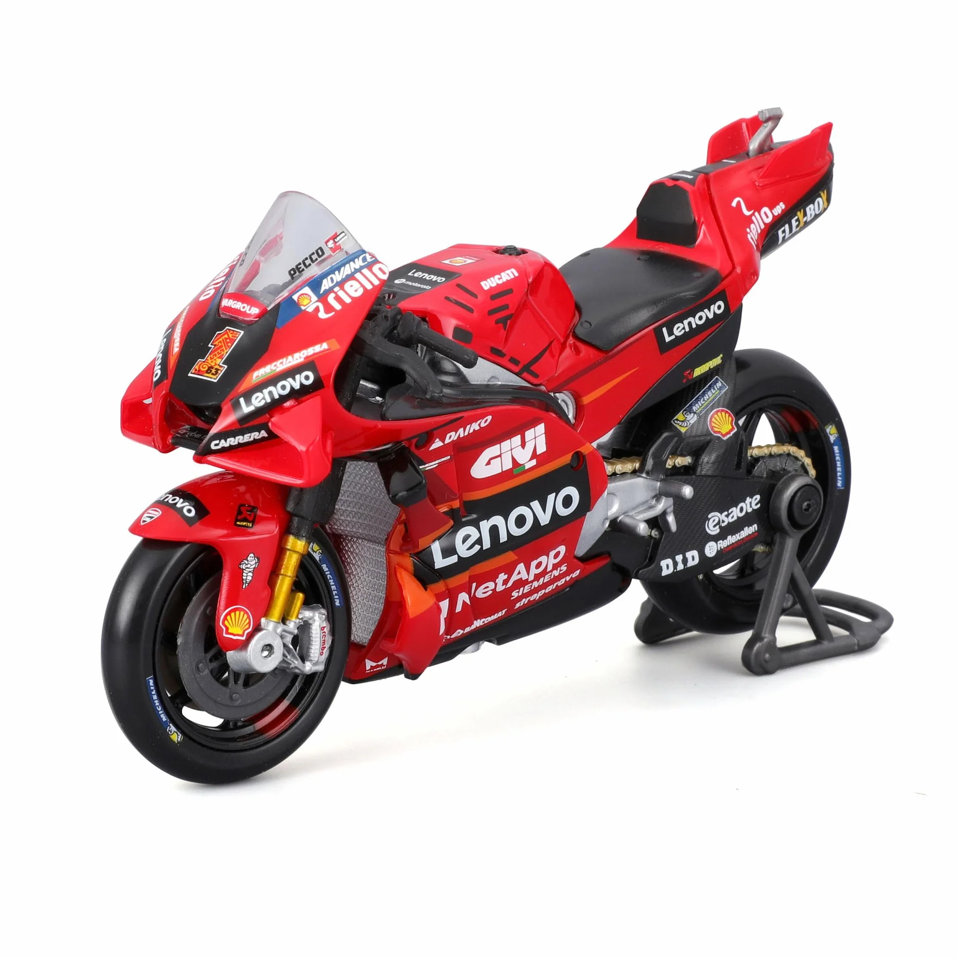 Maquette Ducati Lenovo Team 2023 Bagnaia #1 Échelle 1:18 Officielle 3+