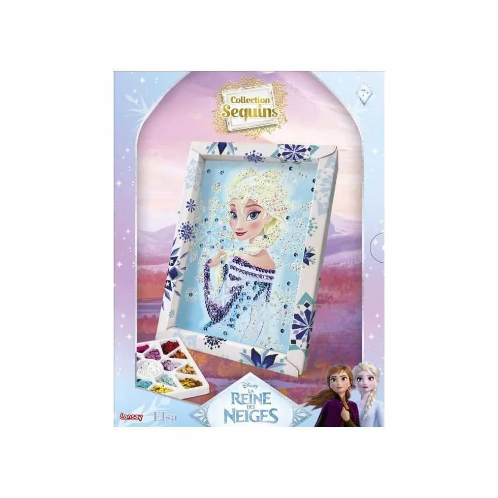 Lansay Collection Sequins Elsa Reine des Neiges Kit Création Tableau Frozen Activités Manuelles Enfants 7 Ans
