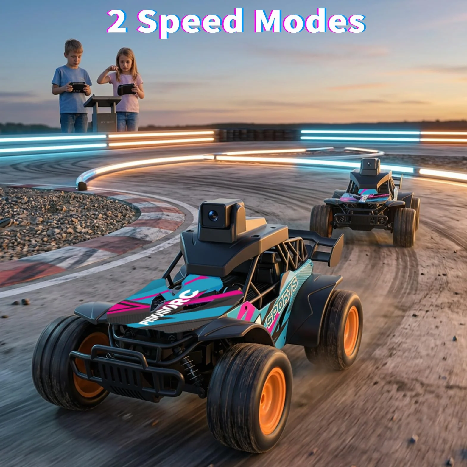 Voiture Télécommandée Avec Caméra, 2.4GHz Écran LCD 2.8" et Caméra Orientable à 60°, Vidéo en Direct, Double Commande APP/Radio, Rechargeable Voiture Télécommandée Cadeau pour Enfants et Adultes