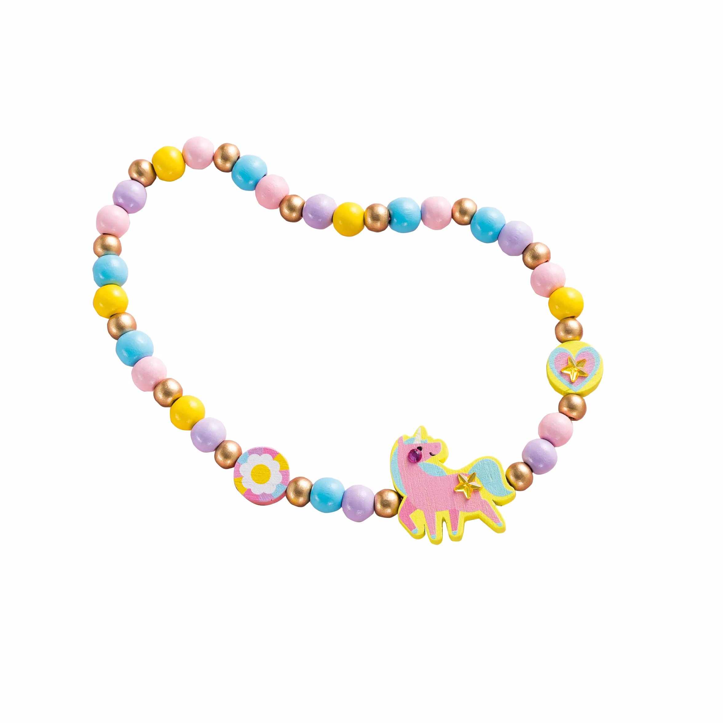 Janod Rainbow land Boîte de 4 bijoux en bois à créer