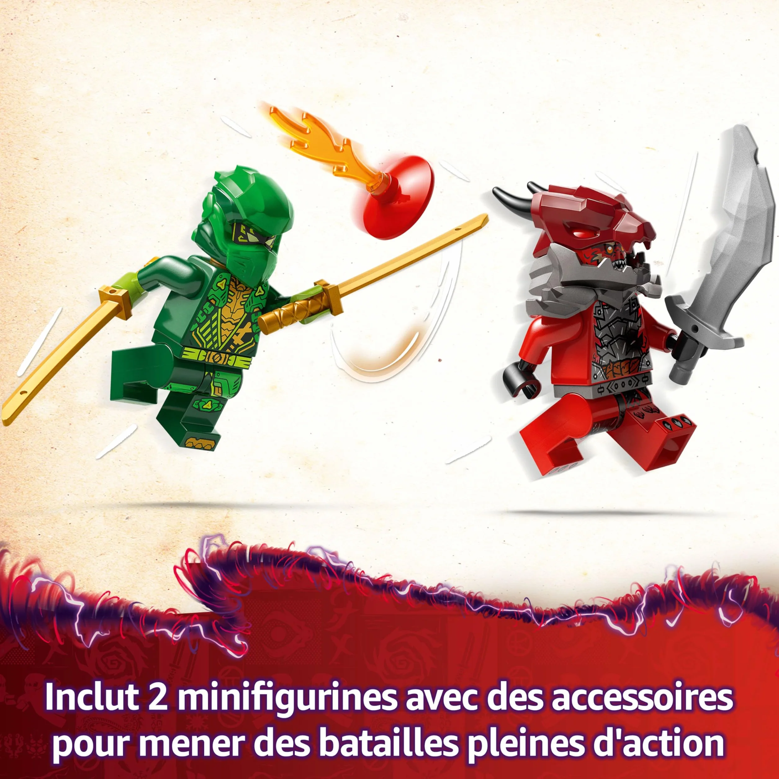 LEGO Ninjago Voiture de Course à rétrofriction Lloyd - Véhicule Sport à Construire avec 2 Minifigurines - Cadeau garçon 7 Ans 71828