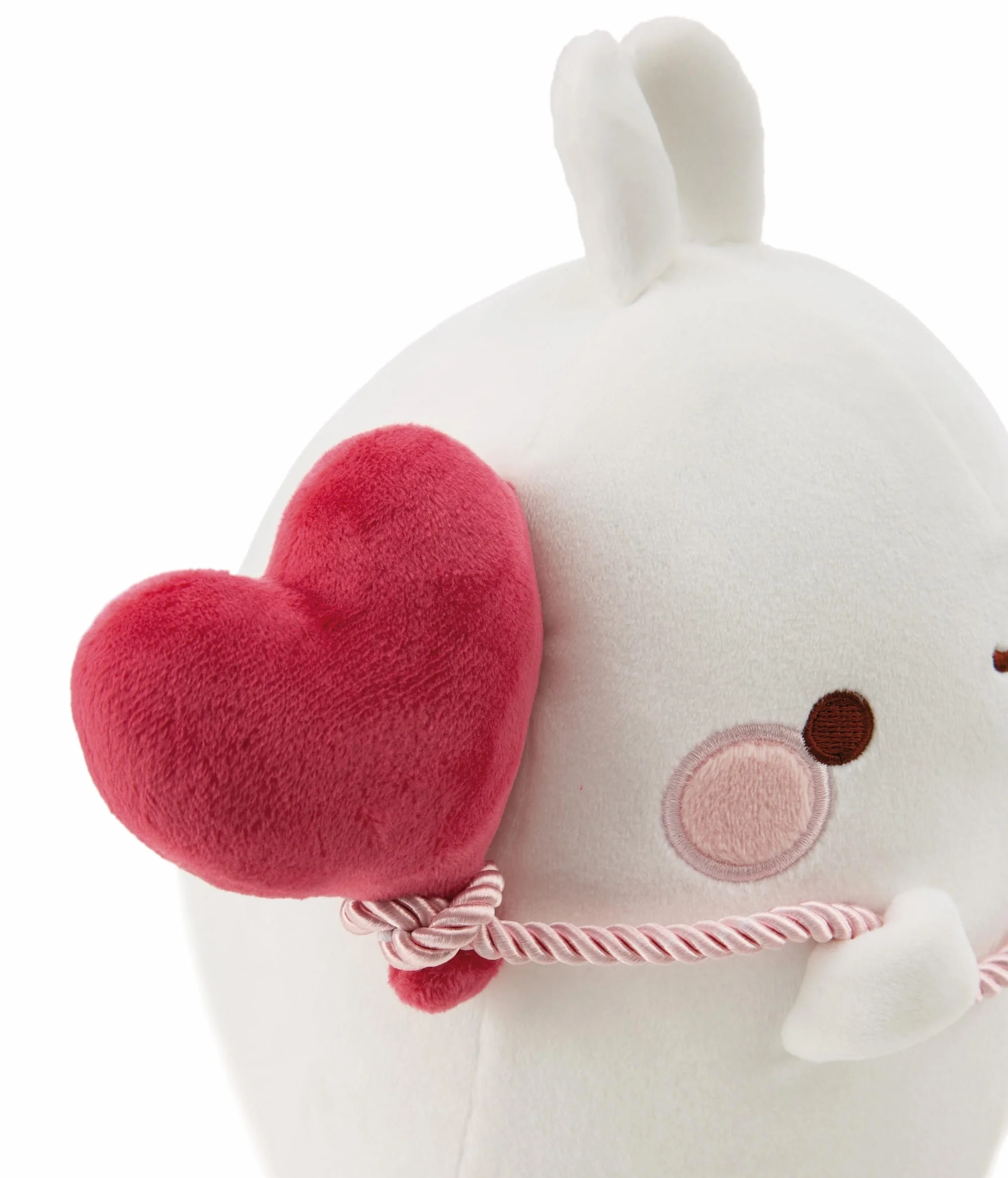 NICI peluche MOLANG avec ballon en forme de cœur 24 cm en boîte cadeau blanc