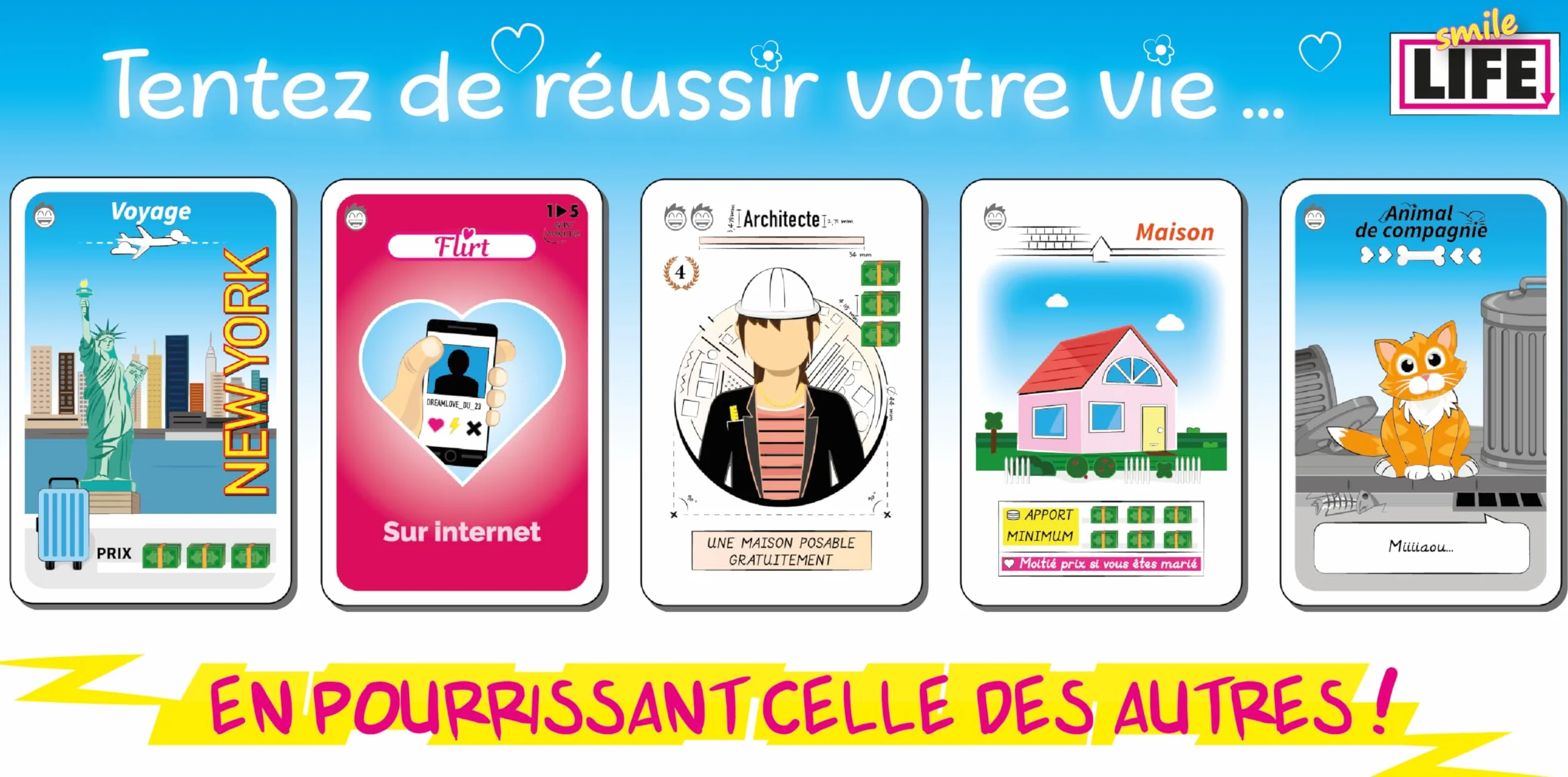 Blackrock Games Smile Life Jeu d'ambiance dès 12 Ans 2 à 6 Joueurs