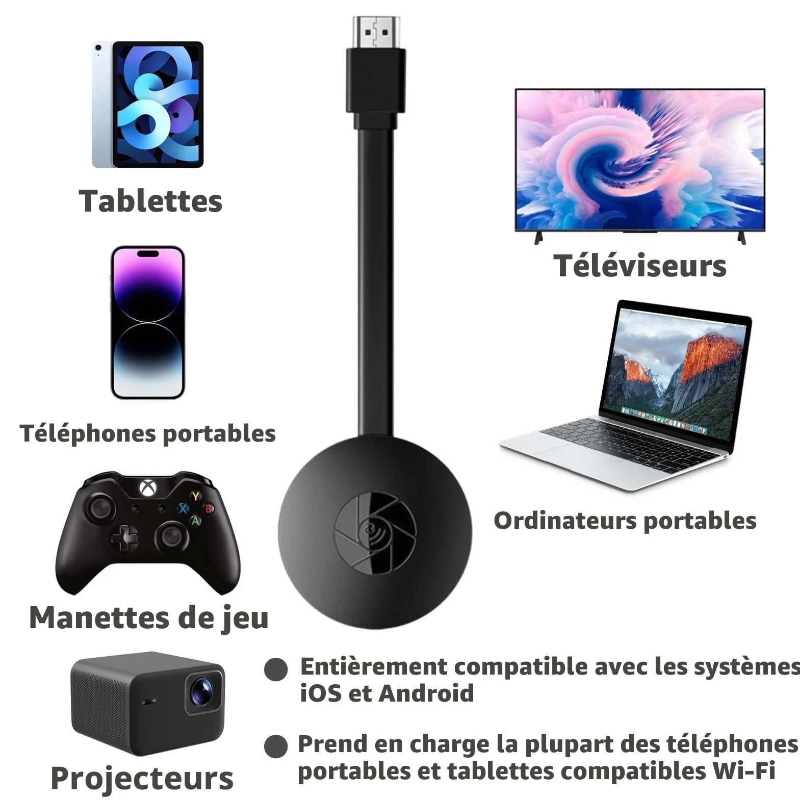 Adaptateur HDMI sans fil 1080P Bluetooth Stick Chromecast Miracast Airplay TV