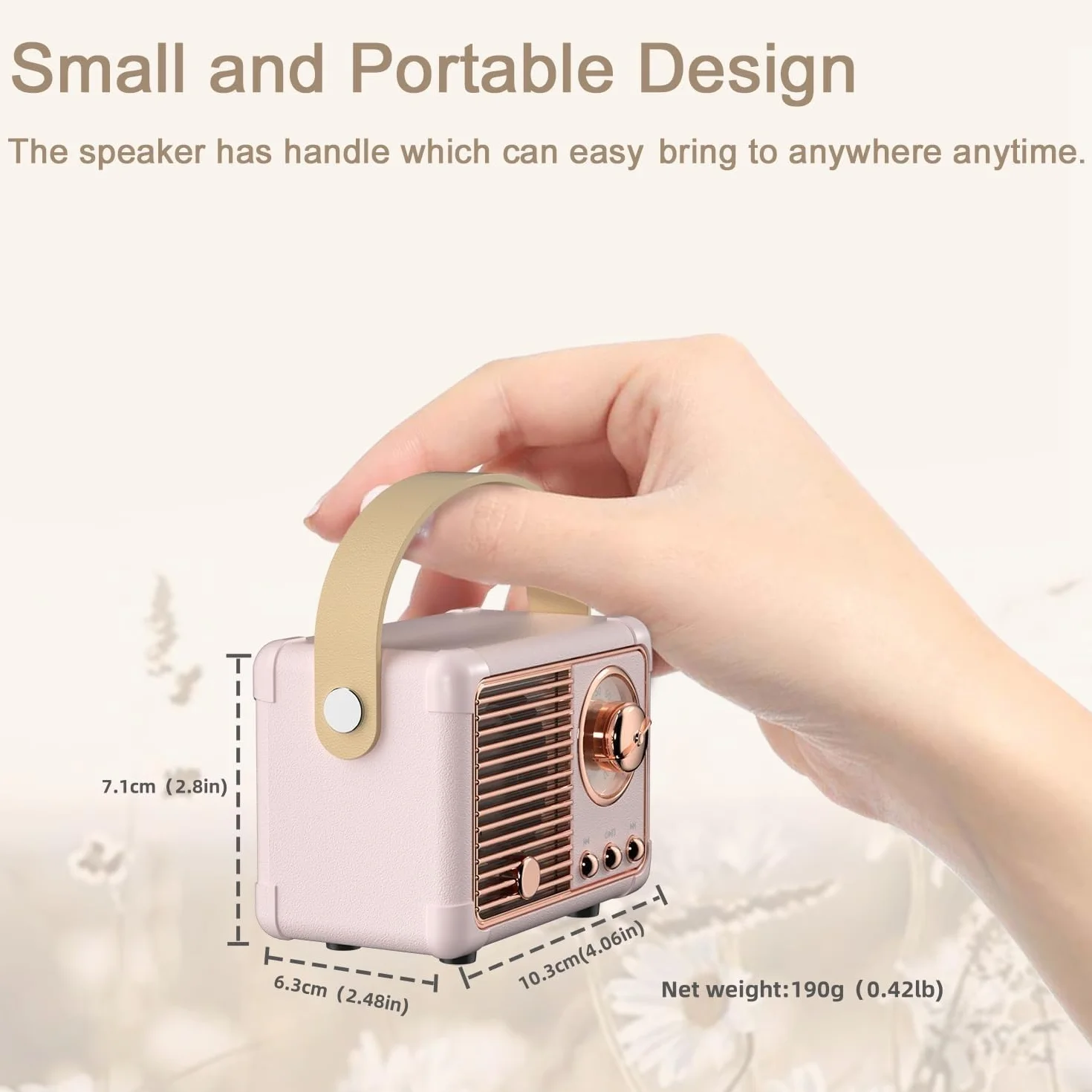 Enceinte Portable Bluetooth Kawaii Haut-parleurs sans Fil Cadeau Fille 10 Ans Rose