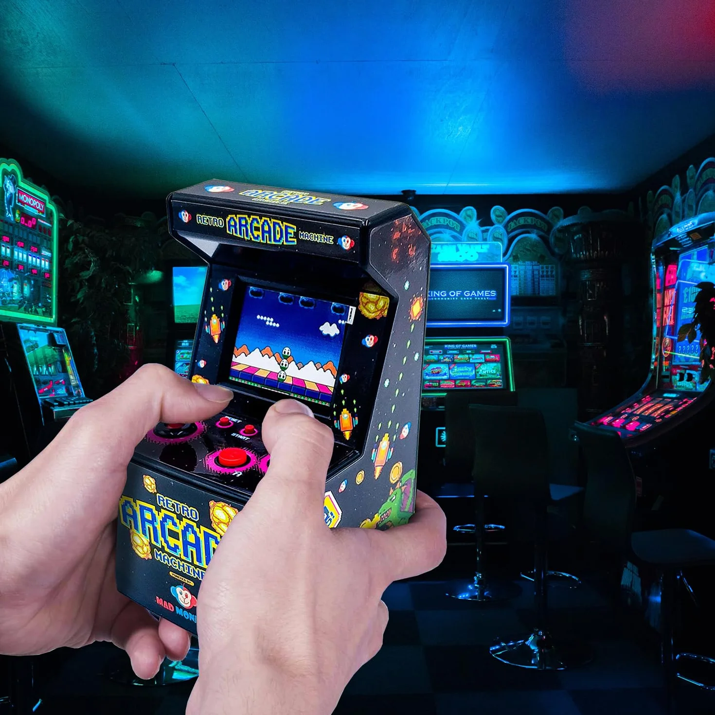 Mad Monkey Mini borne d'arcade rétro portable Noir