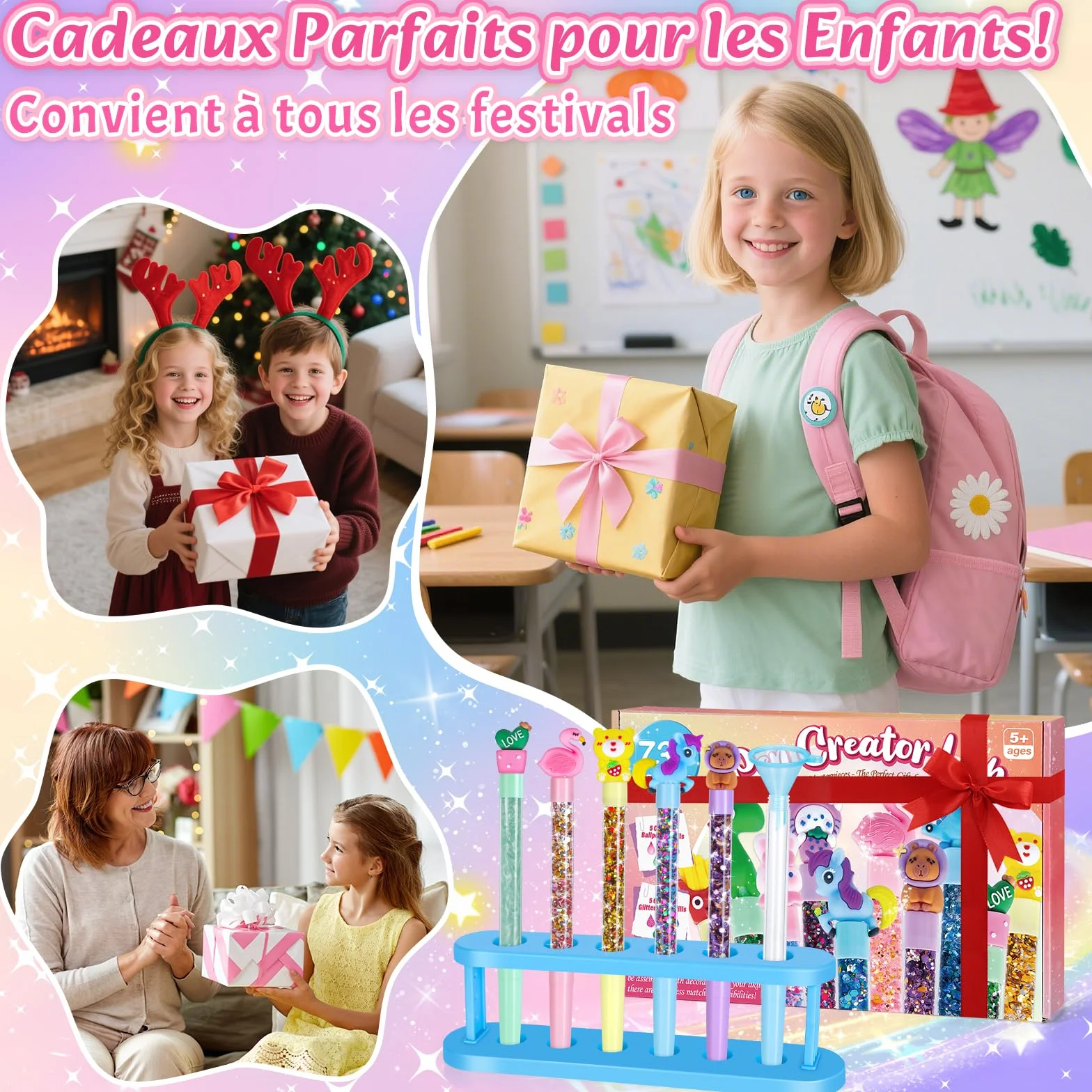 Kazzley Fabrique à Stylo 73 PCS 20 Stylos 40 Recharges Loisir Créatif Enfant 5-12 Ans Cadeau Fille Garçon