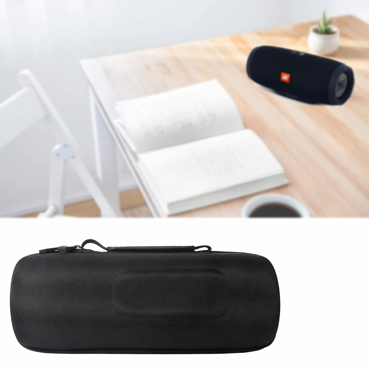 co2CREA Dur Étui de Voyage Rigide Housse Cas pour JBL Charge 4 / JBL Charge 5 Enceinte Bluetooth Portable Noir