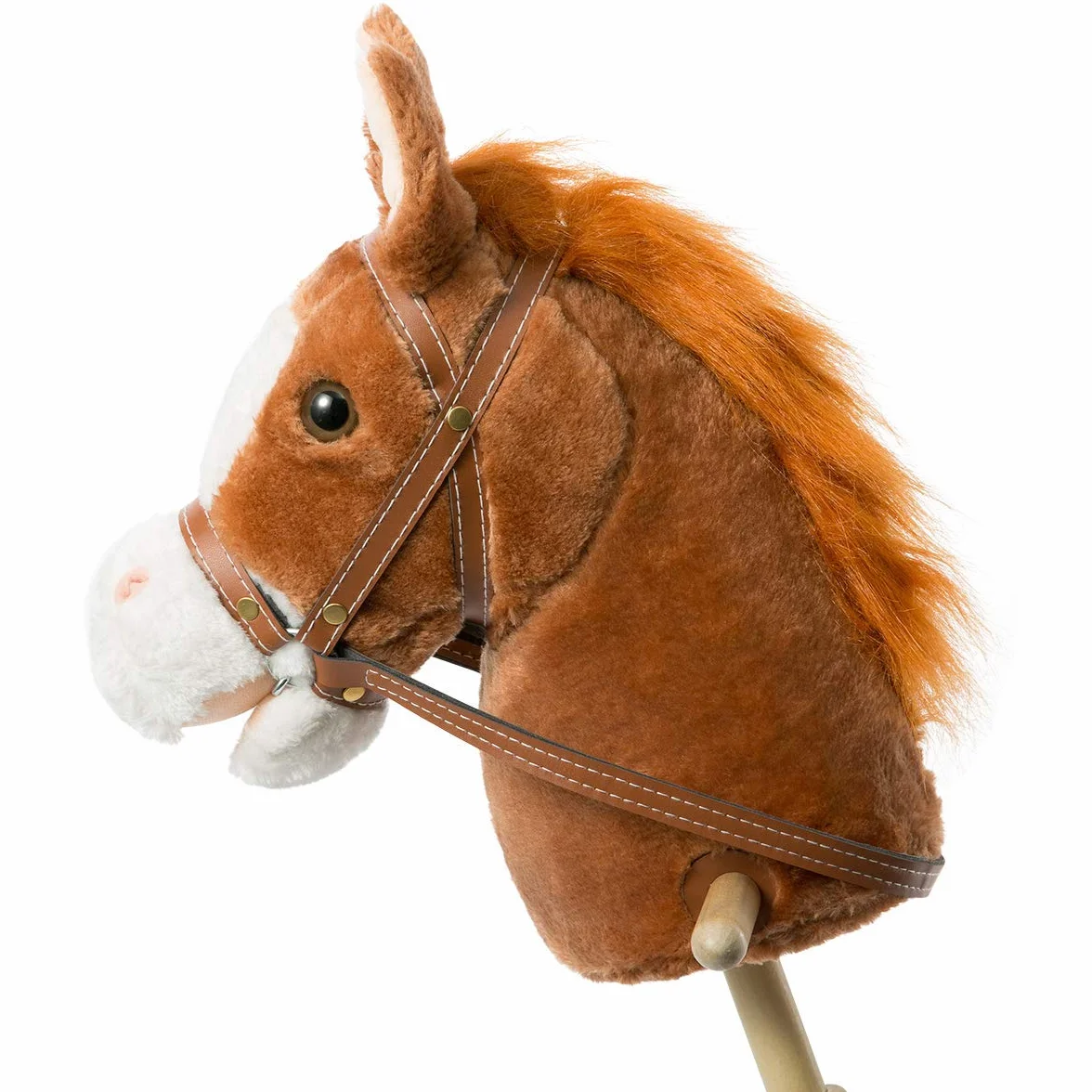 HollyHOME Bâton de Cheval avec Jouet Sonore 91,4 cm Marron Foncé