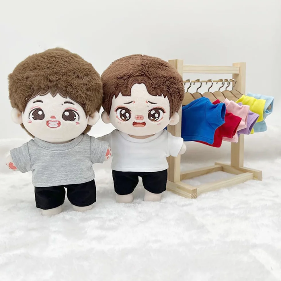 Vêtements de poupée en peluche 10-20 cm t-shirt multicolore chemises déguisement